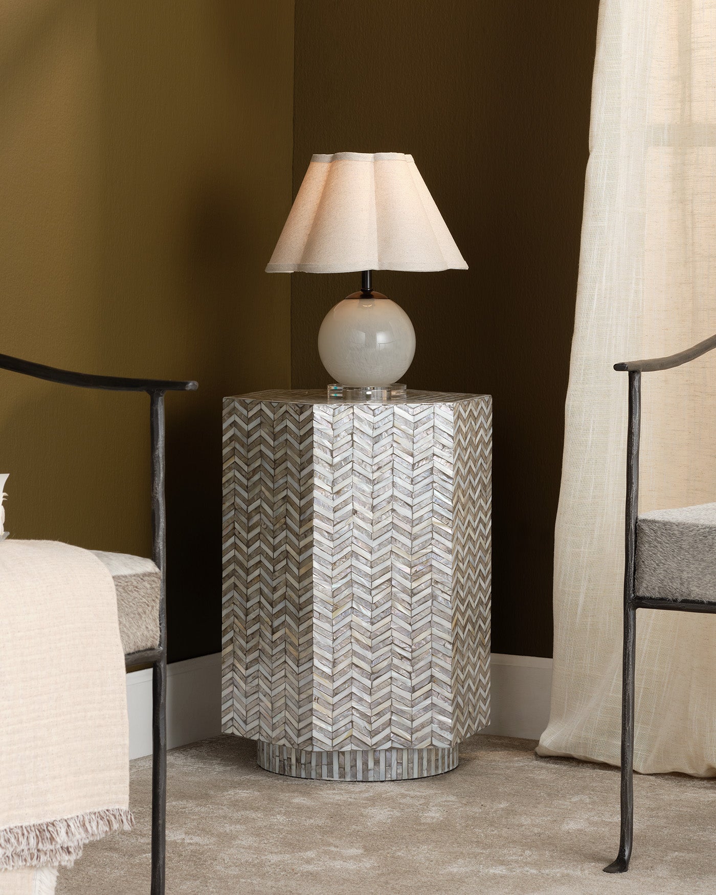 Brando Hexagon Side Table - Modern End Table for Living Room, Bedroom, or Office - Stylish Small Accent Table for Home Decor