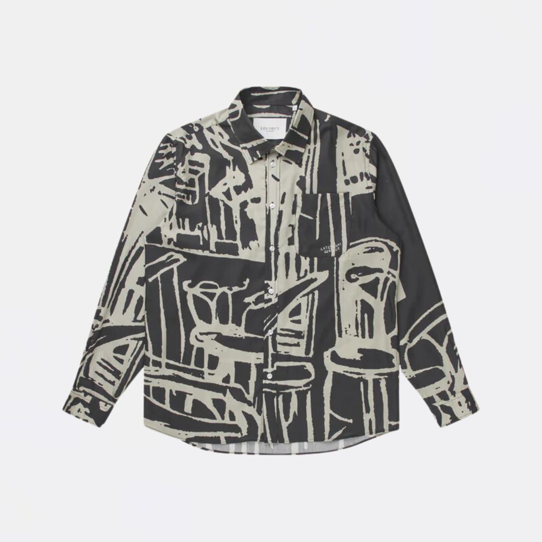 Berkeley Shirt for Men - Black & Light Desert Sand Casual Button Down Shirt | Comfortable & Stylish for Office, Travel & Outdoor Activities