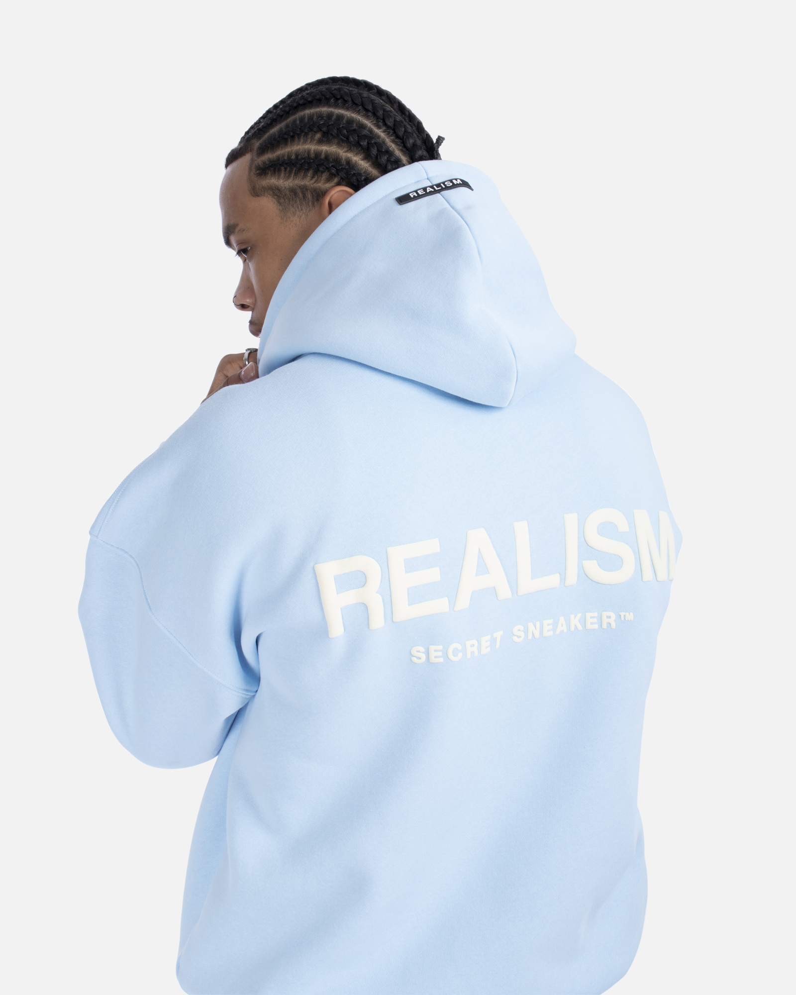 SSS Realism Court Boxy Hoodie - Sky Blue | Trendy Oversized Streetwear for Men & Women | Perfect for Casual Outfits, Gym, and Outdoor Activities