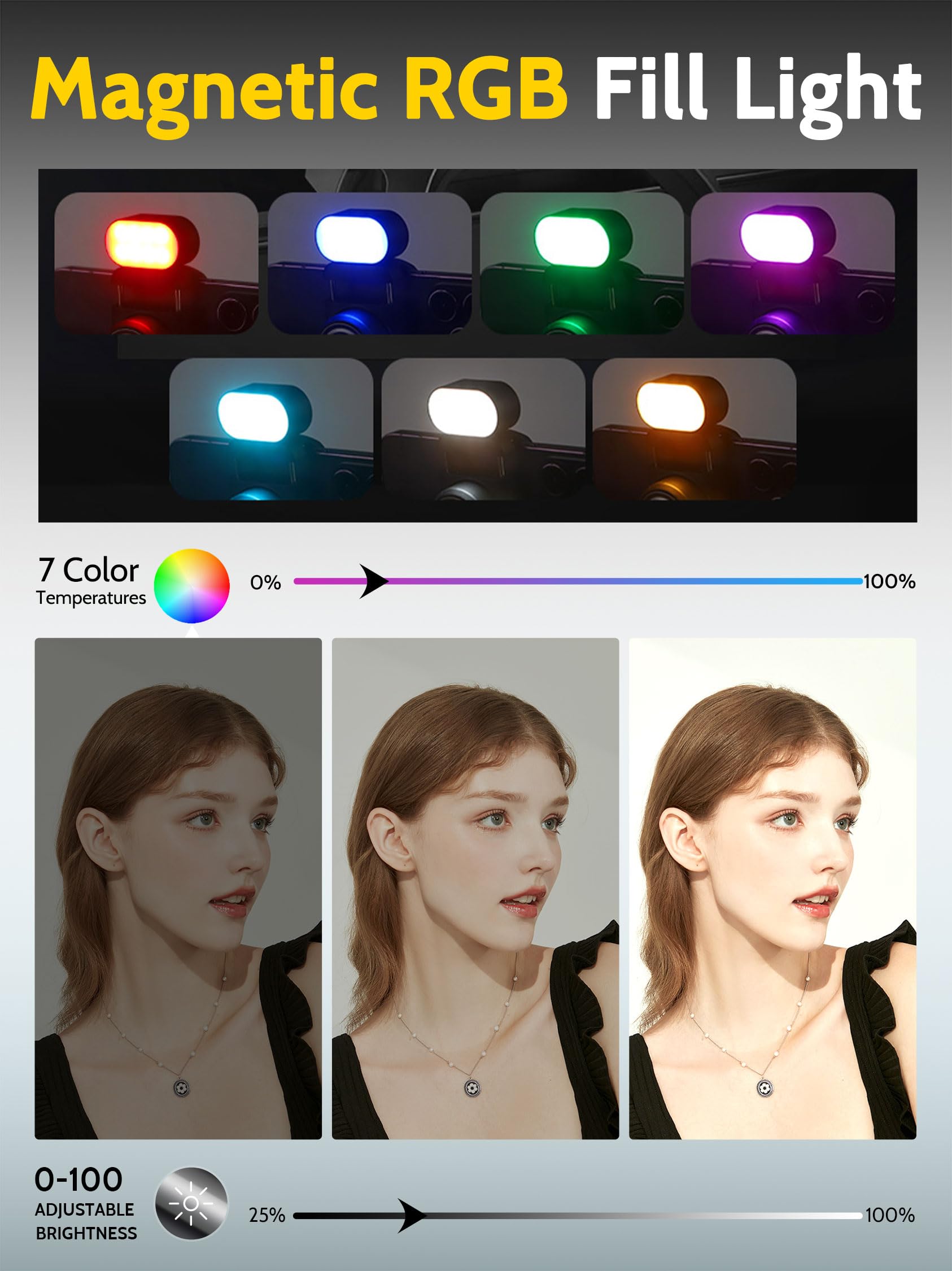 Auto Face Tracking Tripod Stand with 360° Rotation & RGB Light - Smartphone Tripod for iPhone/Android, Remote Control for YouTube/TikTok Vlogging, Perfect for Live Streaming, Video Recording & Selfies (M2Pro Black)