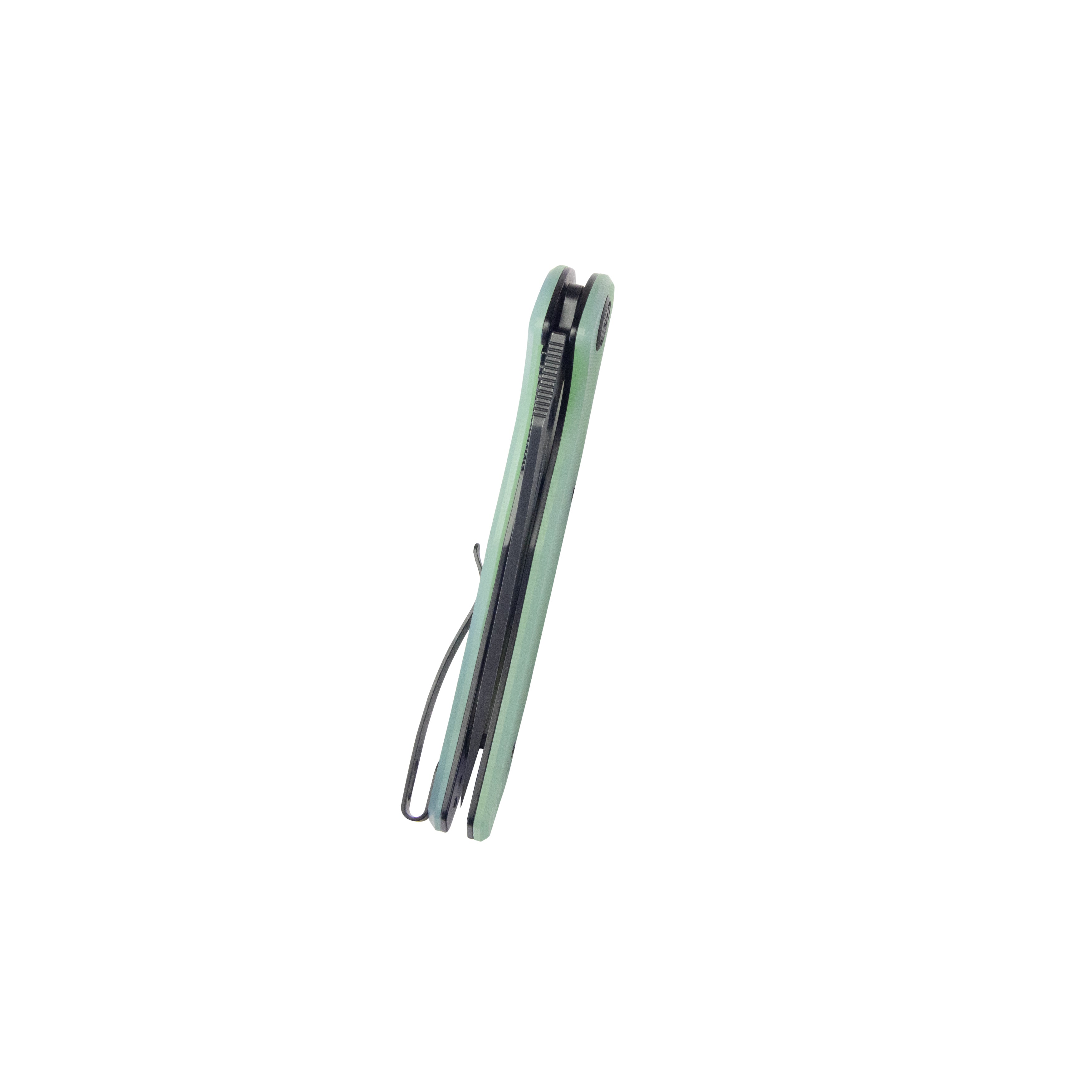 Kubey Phemius Liner Lock Folding Pocket Knife - Jade G10 Handle, 3.66