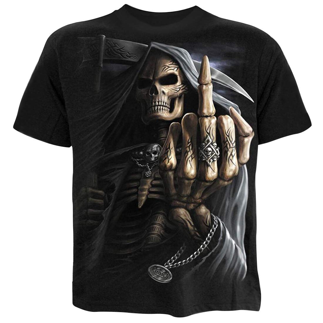 Benksrt Men's 3D Skull Print T-Shirt - Cool Graphic Tee for Summer | Casual Streetwear & Festival Outfit