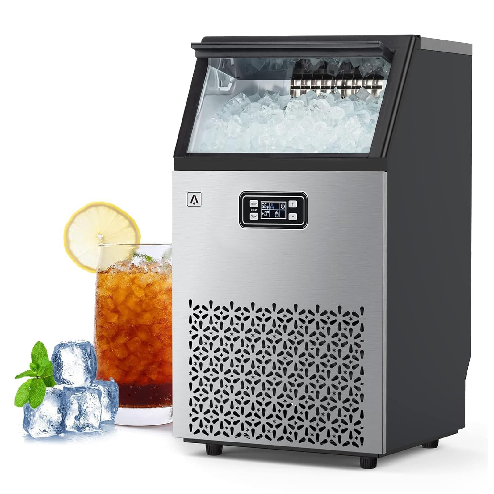 Commercial Ice Maker Machine 160LBS/24H - Under Counter Ice Maker with 35LBS Storage Bin - Fast Ice Production in 5-15 Minutes - Auto Self-Cleaning - Perfect for Restaurants, Bars, and Home Use