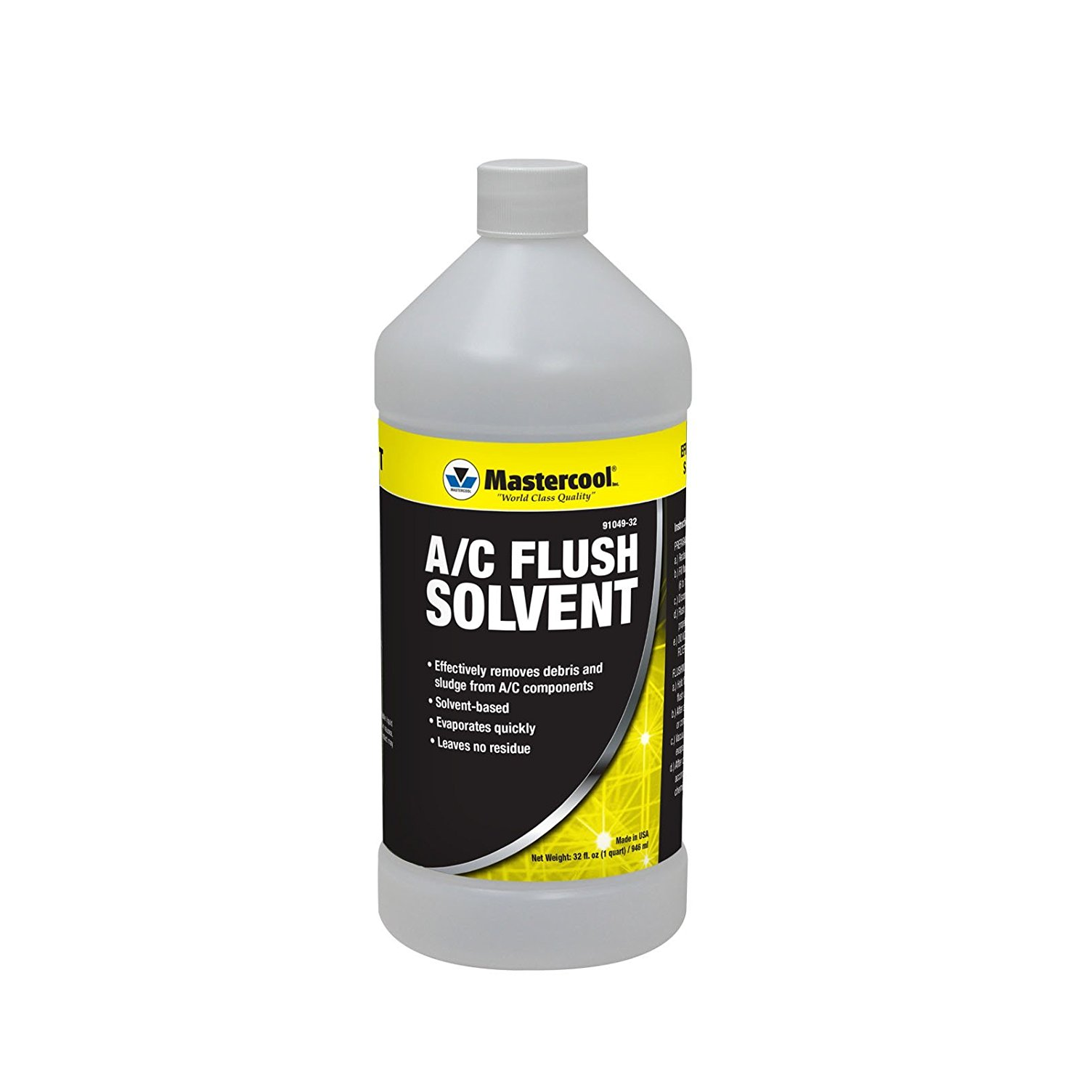MasterCool 91049 32 oz A/C Flush Solvent - Professional HVAC System Cleaner for Car & Home Air Conditioning Maintenance