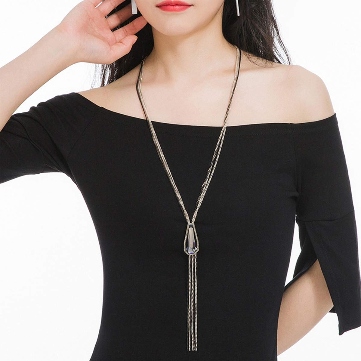 Elegant Women's Mecool Crystal Pendant Necklace for Parties & Gifts