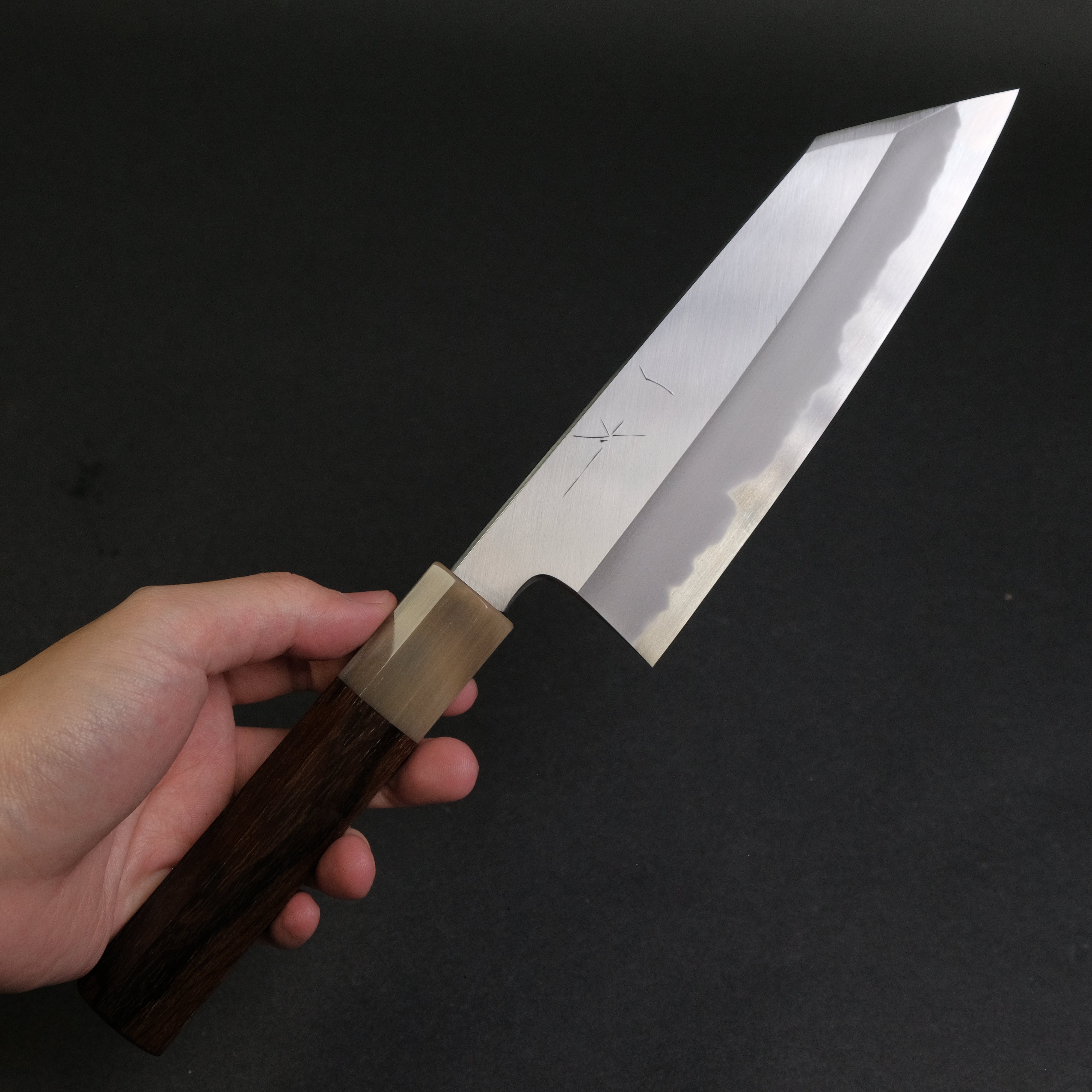 Premium Hitohira Tanaka Kyuzo Blue #1 Migaki Bunka Knife - Japanese High-Carbon Steel Blade with Ziricote Wood Handle - Perfect for Sushi, Vegetables & Precision Cutting