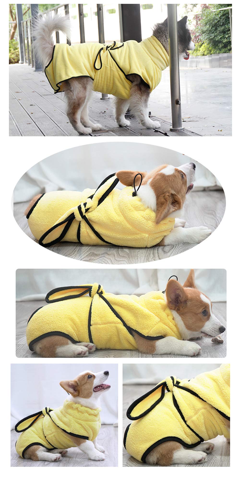 Super Absorbent Microfiber Dog Bathrobe & Cat Bathrobe - Quick Drying Pet Bath Towel for Small, Medium & Large Dogs (XS) - Perfect for Post-Bath, Grooming & Spa Time at Home