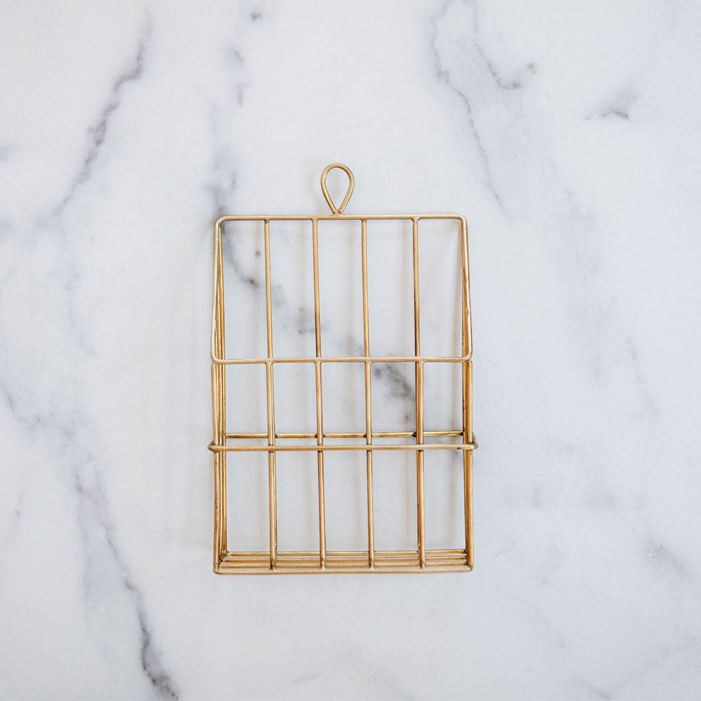 Small Brass Hanging Plant Basket - Elegant Indoor/Outdoor Decor for Home, Garden, Patio, and Balcony | Perfect for Flowers, Herbs, and Succulents