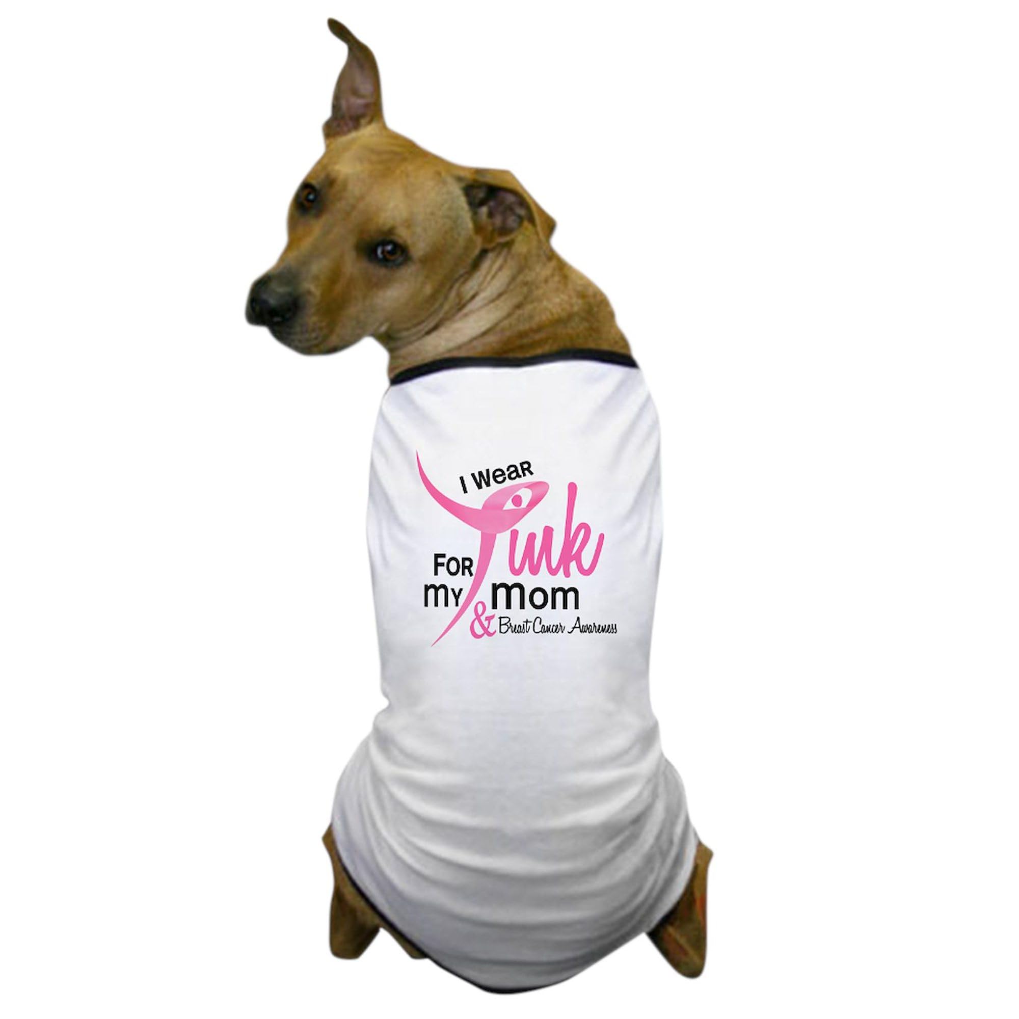 Funny Pink Dog T-Shirt for Pets - 'I Wear Pink for My Mom' Cute Pet Costume & Apparel for Small & Medium Dogs - Perfect for Breast Cancer Awareness, Pet Parties & Photo Shoots