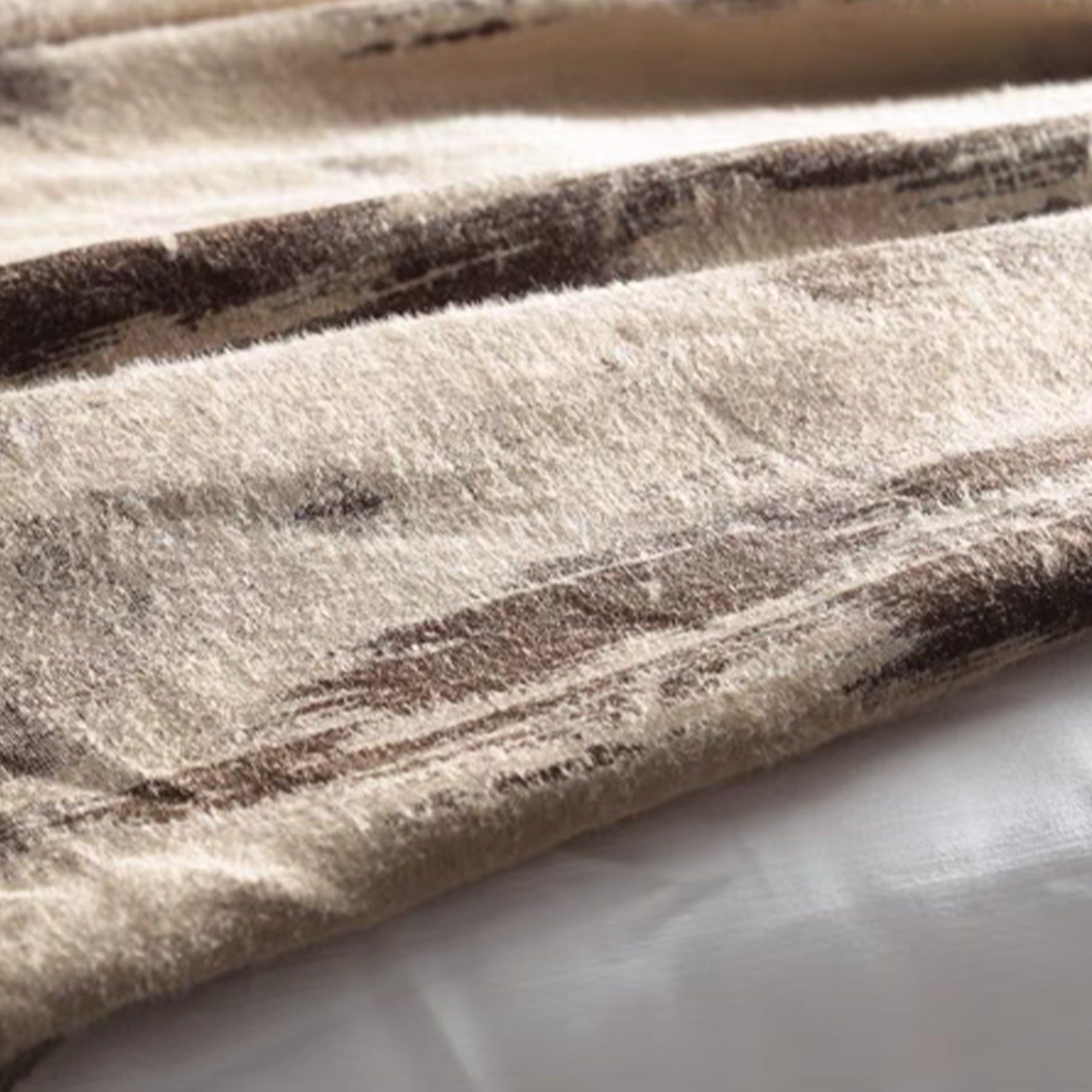 Earthy Abstract Brushstroke Throw Blanket - Soft Cozy Decorative Couch Blanket for Living Room, Bedroom & Outdoor Use - Perfect for Netflix Nights, Camping & Home Decor