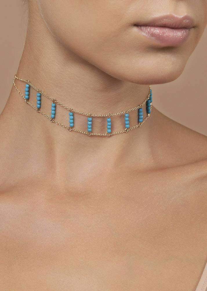 Ladders to Bliss Gemstone Choker Necklace - Elegant Bohemian Jewelry for Women - Perfect for Parties, Weddings & Everyday Wear