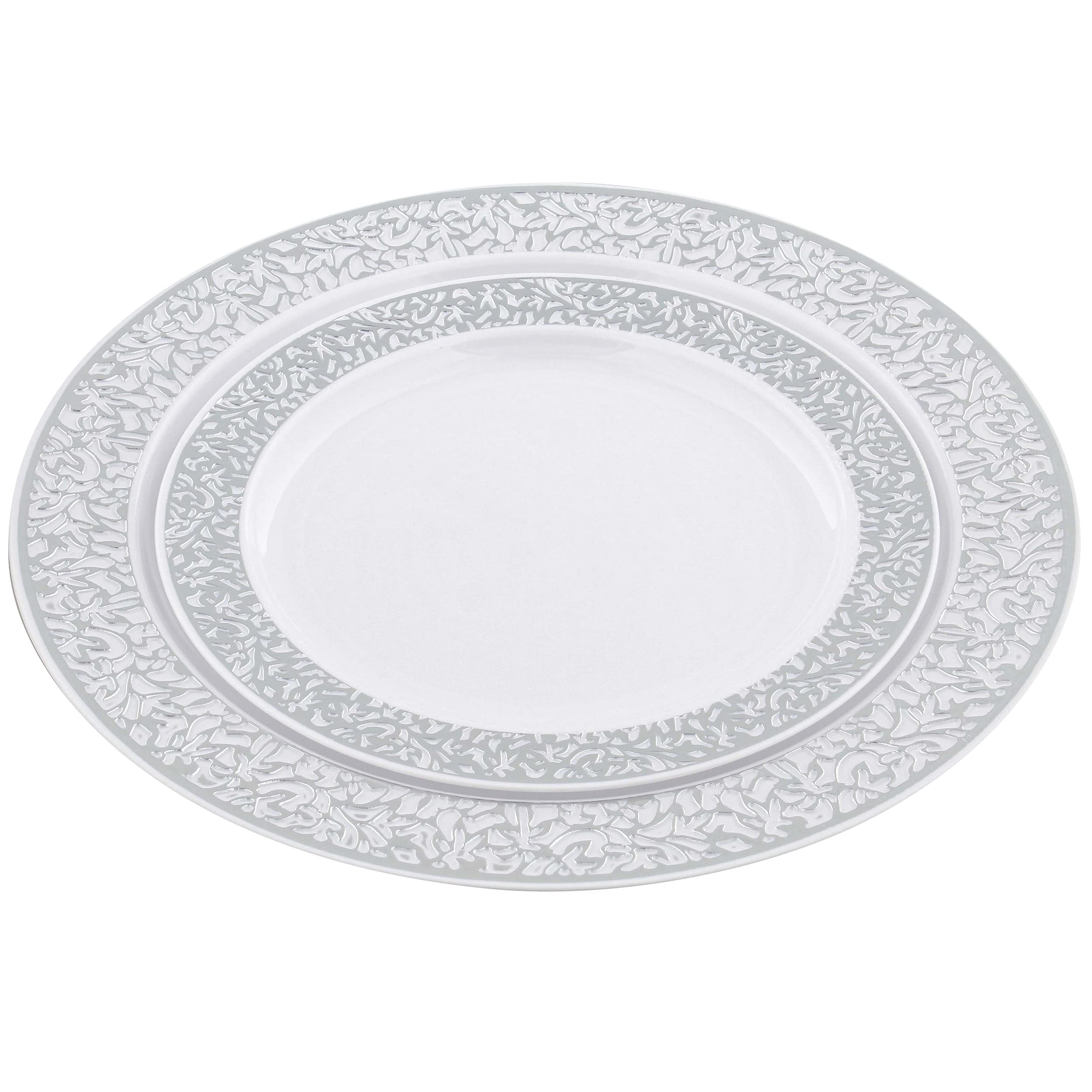 102-Piece Disposable Plastic Plates Set - 7.5