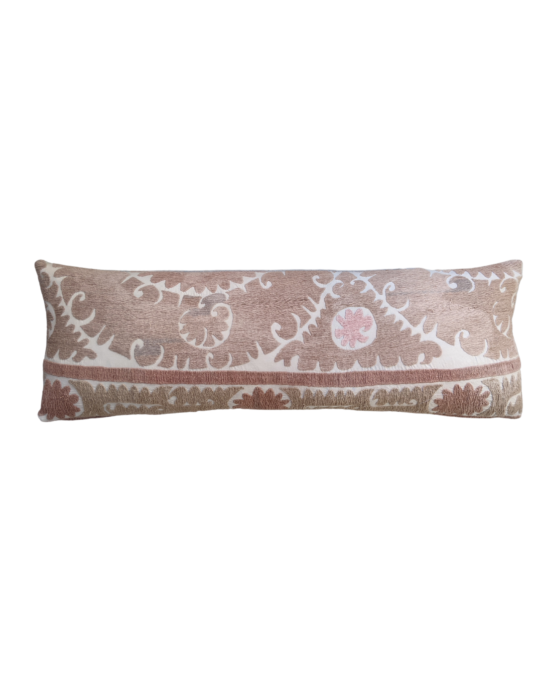 Samarkand Jumbo Rectangle Suzani Cushion Cover 017 - Handmade Uzbek Embroidery Pillow Case for Sofa, Bed & Home Decor