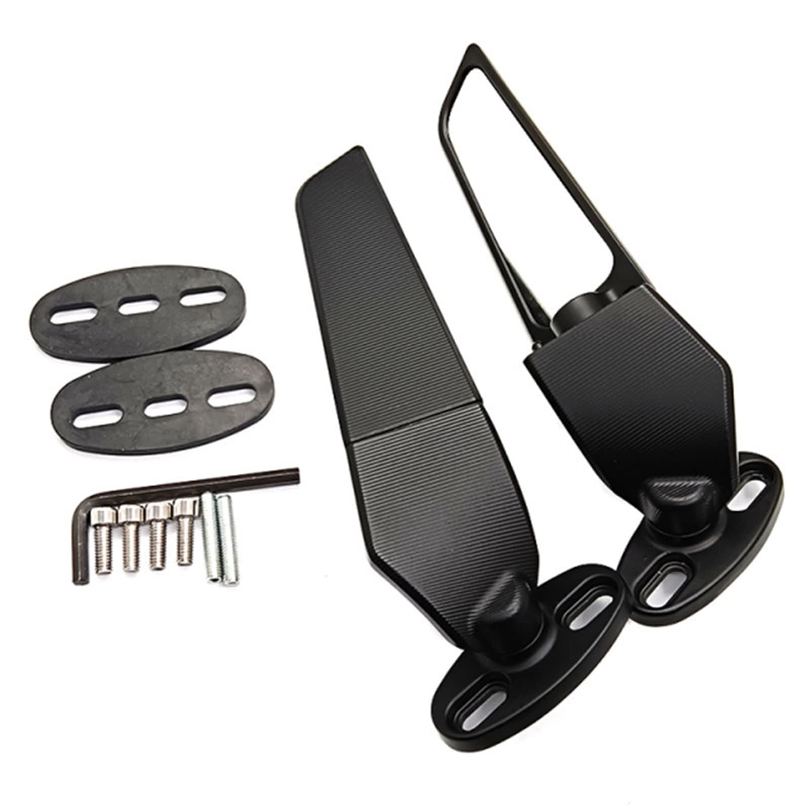 LECTY Universal Motorcycle Rearview Mirrors - Adjustable Swivel Wing Side Mirrors for Honda, Suzuki & More - Perfect for Cruisers, Sport Bikes & Commuting