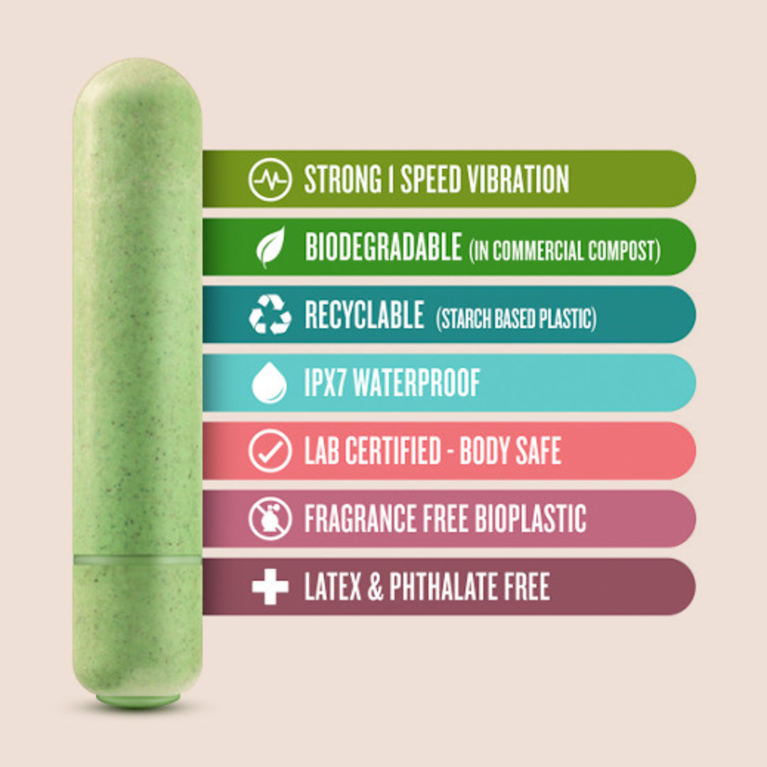 Eco-Friendly Blush Gaia Bullet Vibrator | Biodegradable & Plant-Based Material | Perfect for Travel & Discreet Pleasure