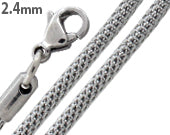 Stainless Steel Snake Skin Mesh Chain Necklace 2.4mm - Trendy Layering Jewelry for Women, Perfect for Everyday Wear, Parties & Gifts