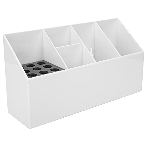 White Salon Scissors Organizer Holder - Easy to Clean Scissor Storage Case for Hair Stylists & Barbers | Perfect for Salon Countertops, Makeup Vanities & Beauty Stations