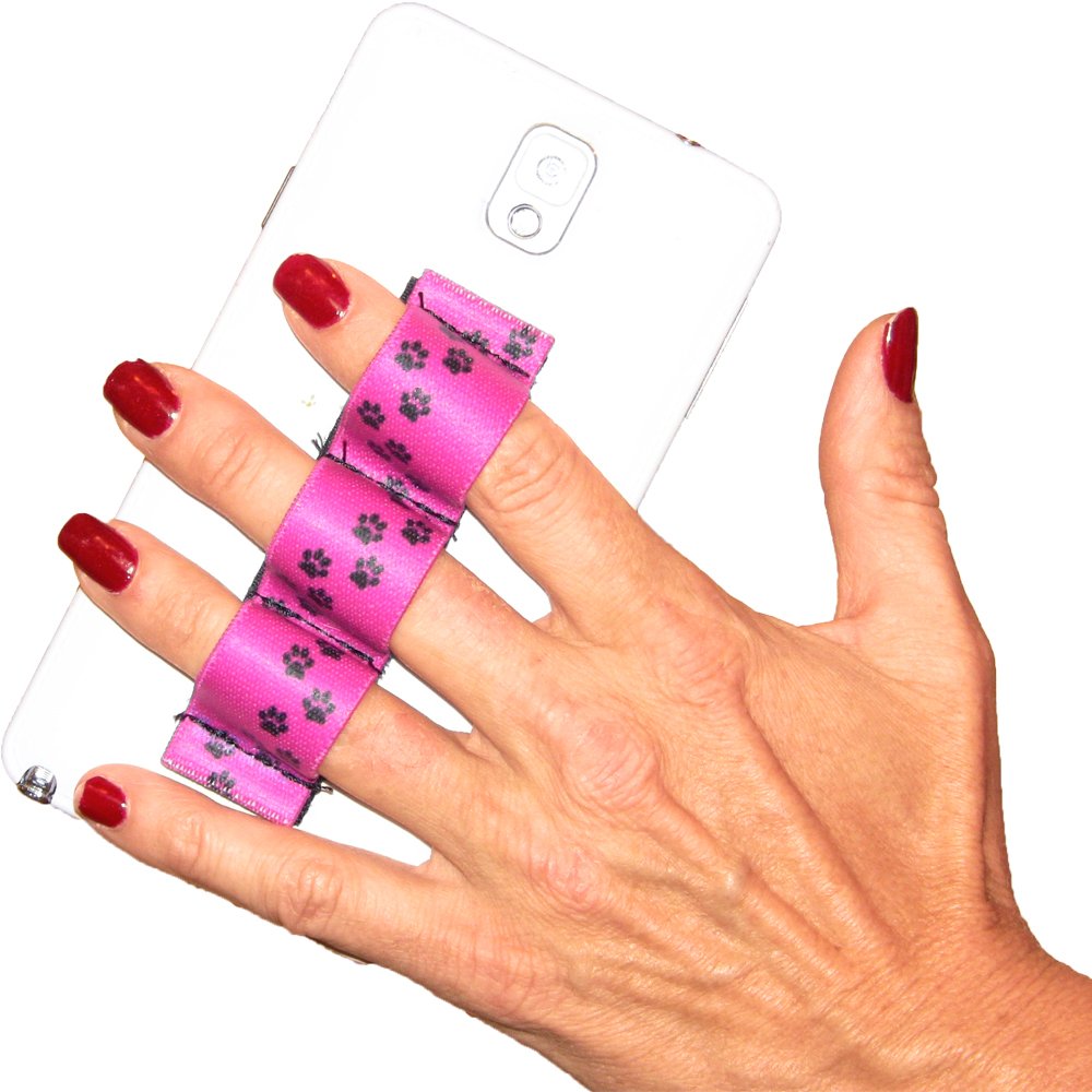 3-Loop Phone Grip Holder - Universal Fit for Most Smartphones - Cute Paws Pink Design - Perfect for Selfies, Gaming & Secure One-Handed Use