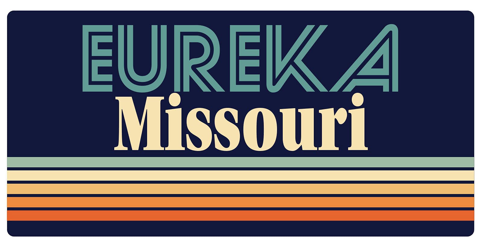 Eureka Missouri Retro Fridge Magnet 5 x 2.5 Inch - Vintage Souvenir for Refrigerators, Lockers & Metal Surfaces | Perfect for Home, Office & Travel Decor