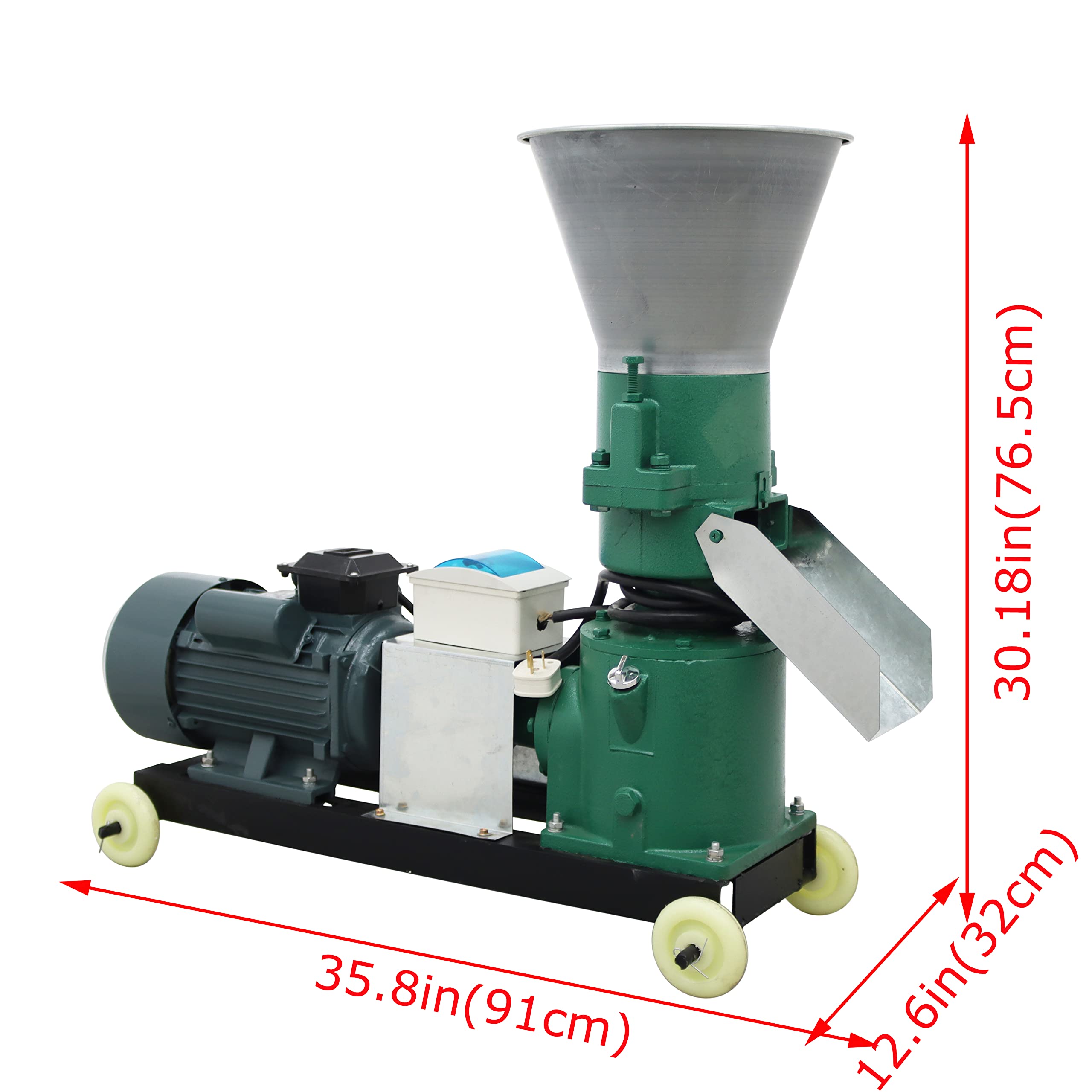 INTSUPERMAI 5mm Animal Feed Pellet Mill Machine - 2 Roller Design for Fish, Chicken, Duck & Rabbit Food - 220V 150KG/H Output - Perfect for Farm, Homestead & Pet Food Production