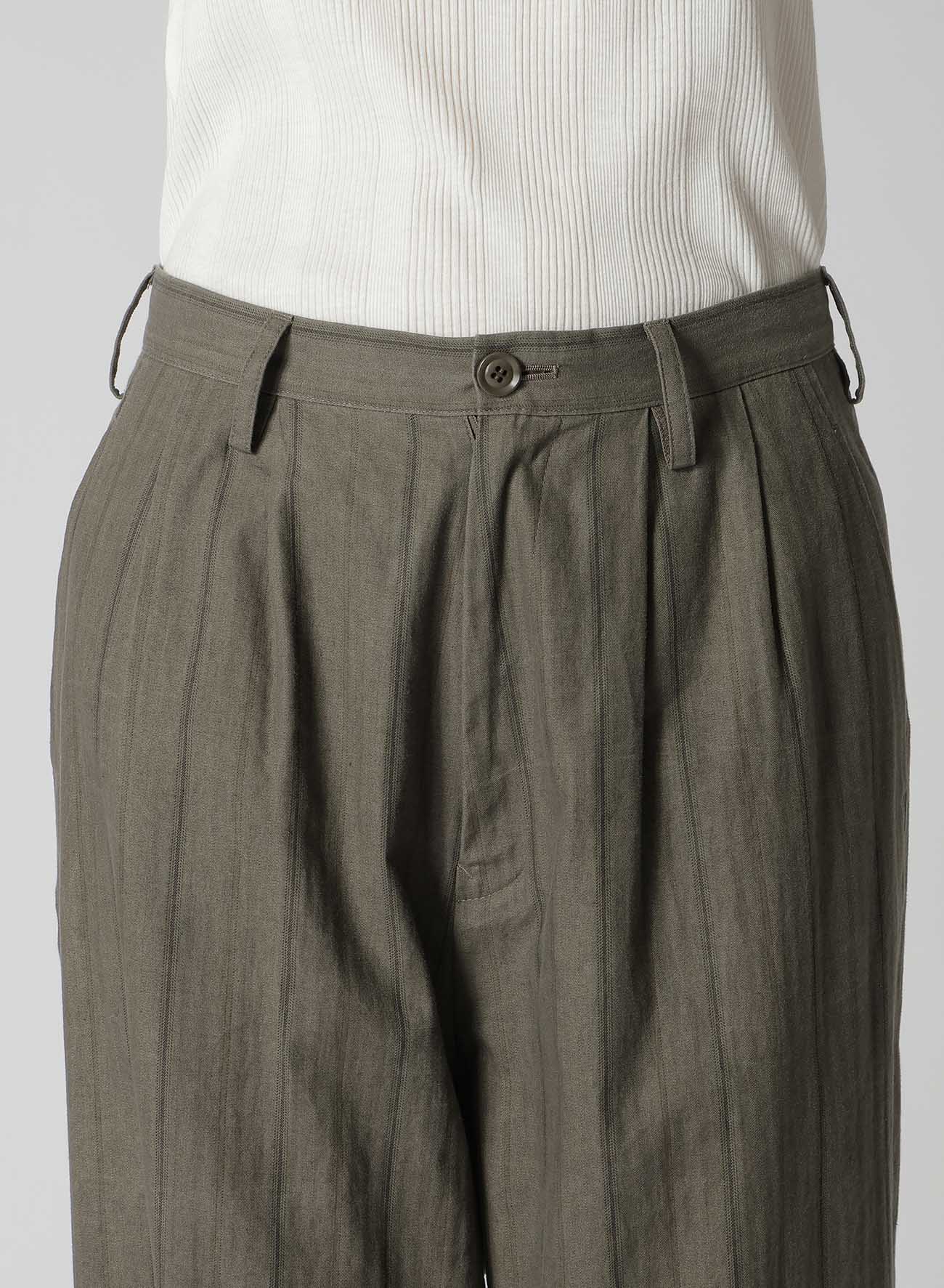 Stylish Cotton Stripe Ink Dyed Double Tuck Tapered Pants for Men & Women - Comfortable Slim Fit Casual Trousers for Office, Travel & Everyday Wear