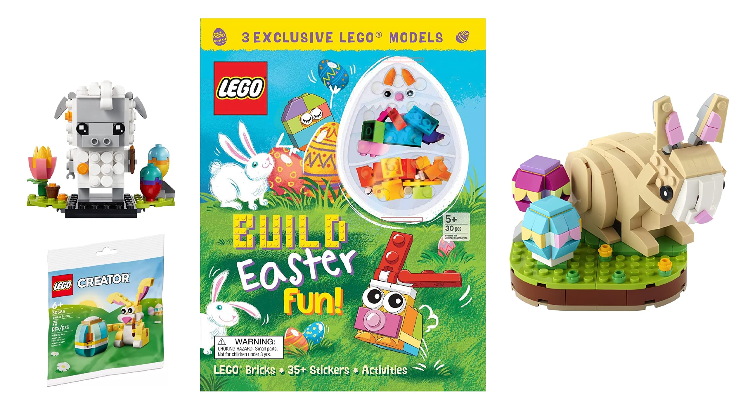Best Lego Easter Gift Sets - Rabbit 40523, Sheep 40380, Bunny 40463 & Creator Bunny & Egg 30583 with Activity Sticker Book | Easter Bunny Building Kits, Easter Fun Book & BrickHeadz Easter Sheep | Perfect for Easter Decorations, Kids Gifts & Holiday Activities