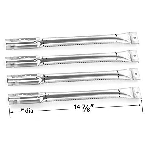 Nexgrill 720-0670-C BBQ Gas Grill Replacement Parts Kit - 4 Stainless Steel Burners, Heat Plates & Porcelain Cast Iron Cooking Grates - Perfect for Grill Repair & Maintenance - Ideal for Backyard BBQs, Outdoor Cooking & Family Gatherings