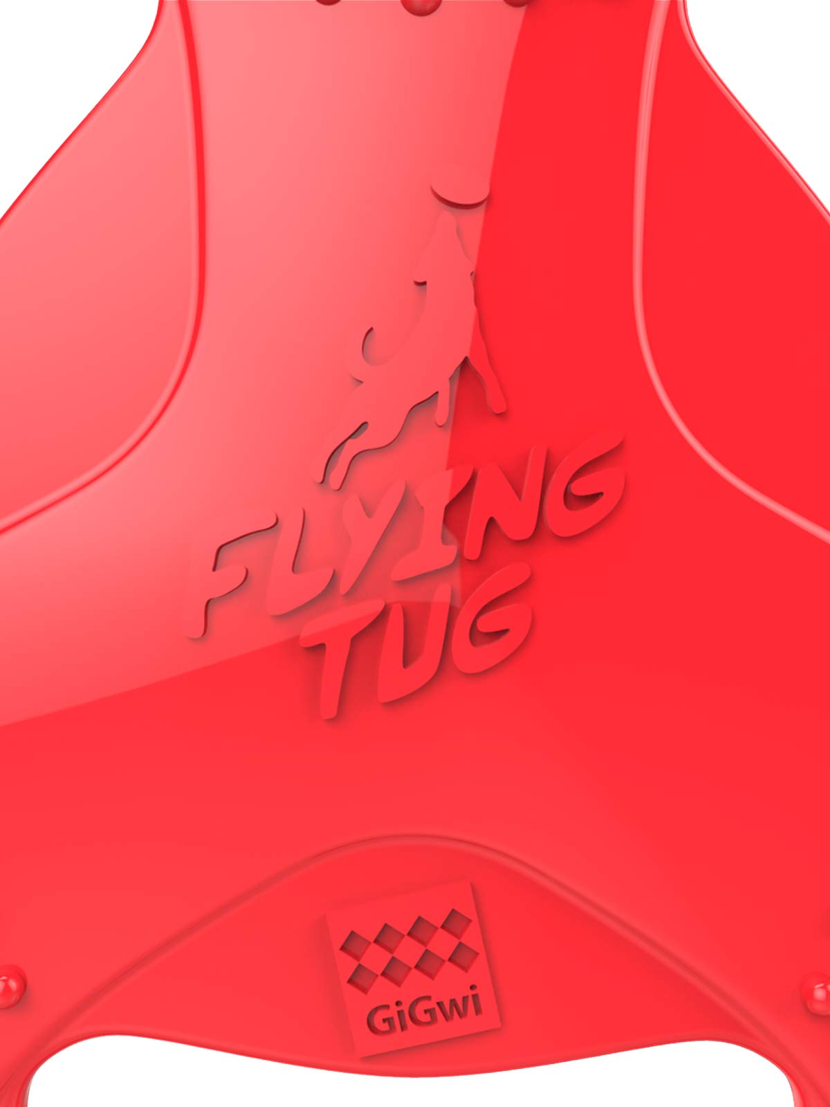 GiGwi Flying Tug Dog Toy - Durable Interactive Frisbee & Rubber Chew Toy for Medium & Large Dogs - Perfect for Fetch, Tug-of-War & Outdoor Play (Red)