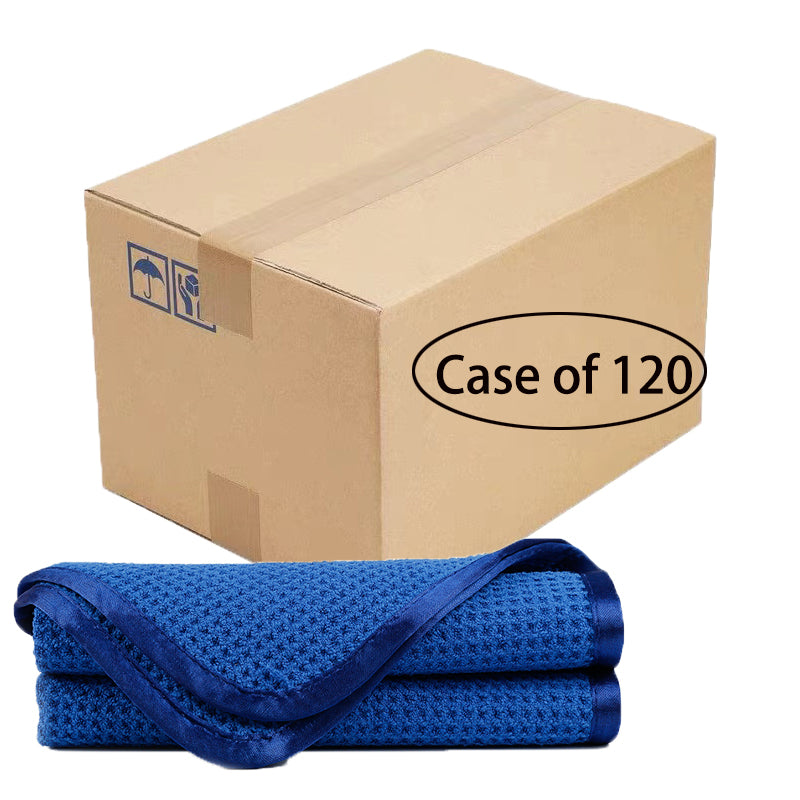 Premium Waffle Weave Microfiber Towels - 16x24 Inches, 380GSM, Bulk Pack of 120 - Ultra Absorbent & Quick Drying for Gym, Spa, Hotel & Automotive Detailing