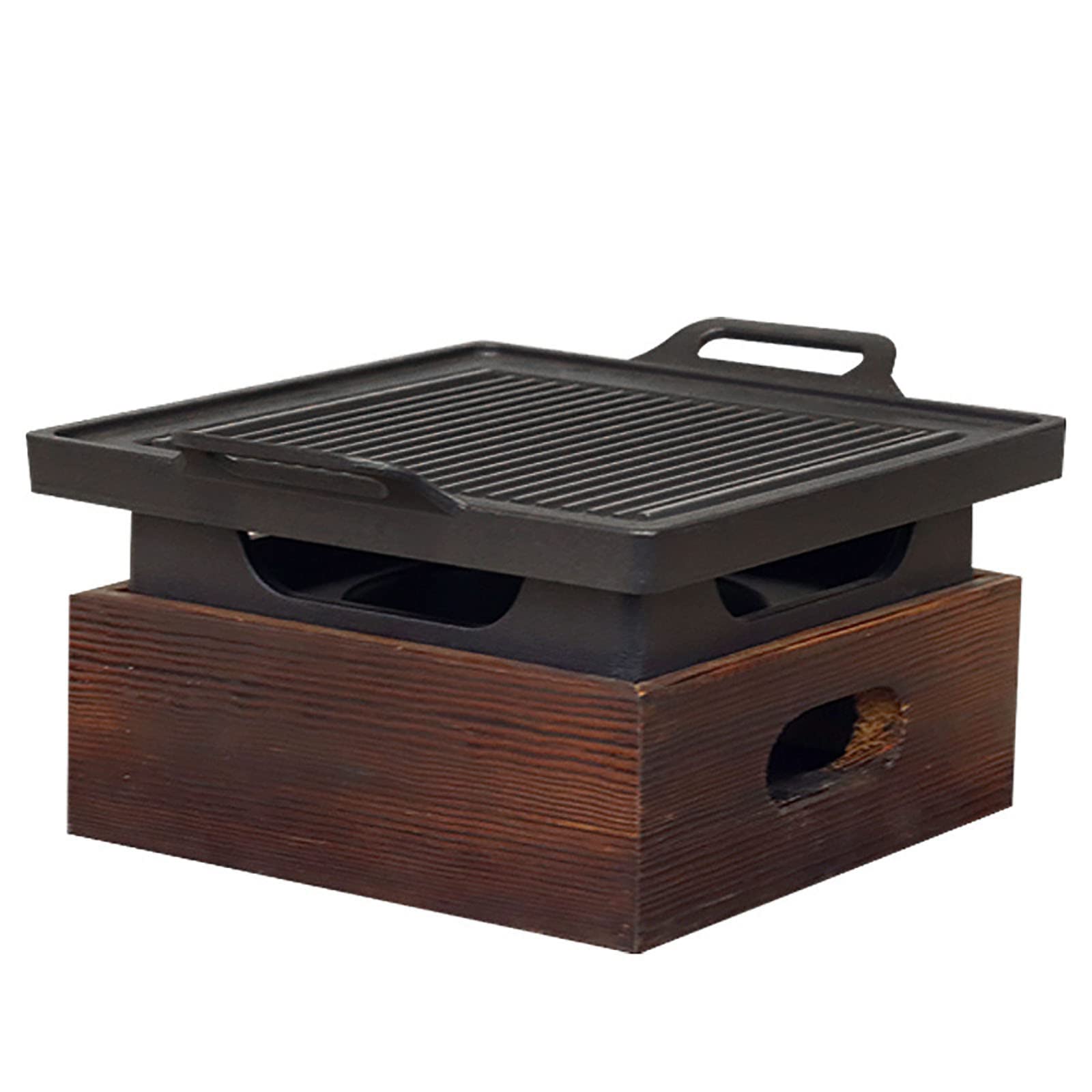 Non-Stick Indoor Grill Griddle Combo - Korean BBQ Tabletop Grill with Removable Plates & Drip Tray - Perfect for Home Cooking, Camping & Small Apartments