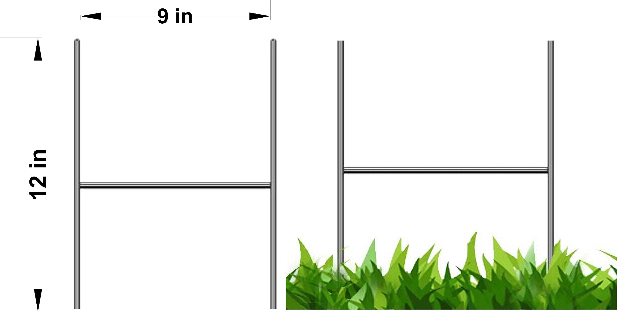 200 Pack 12x9 Inch Galvanized Metal Yard Sign Stakes - 9 Gauge Wire Stakes for 4mm/5mm Corrugated Sign Boards | Durable Outdoor Advertising, Political Campaigns, Real Estate Signs | Same Day Shipping (Pkg200Stake12'')