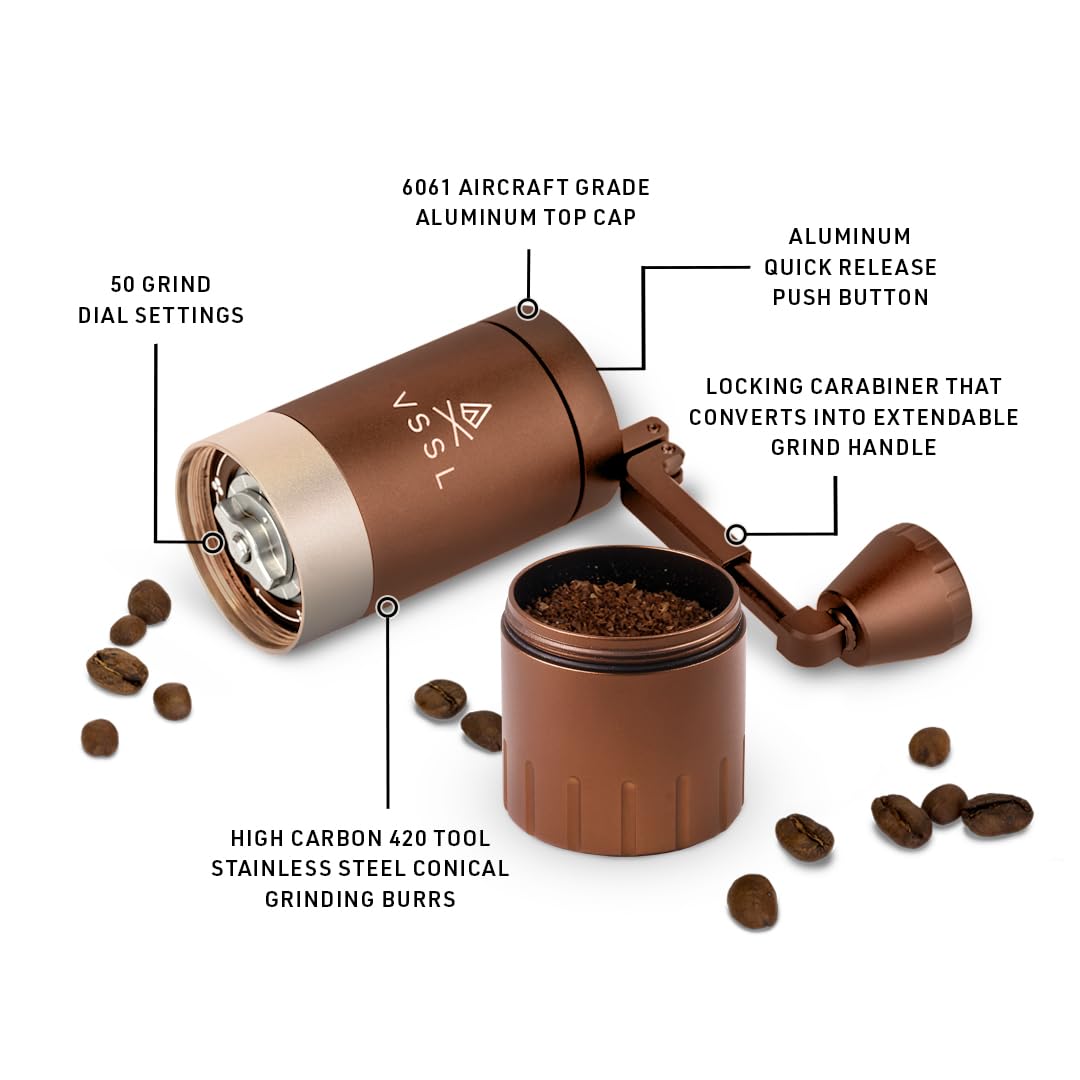 Premium Java G25 Manual Coffee Grinder - 25g Capacity, Stainless Steel Conical Burr for Consistent Grind - Perfect for Espresso, French Press & Pour Over Coffee at Home or Office