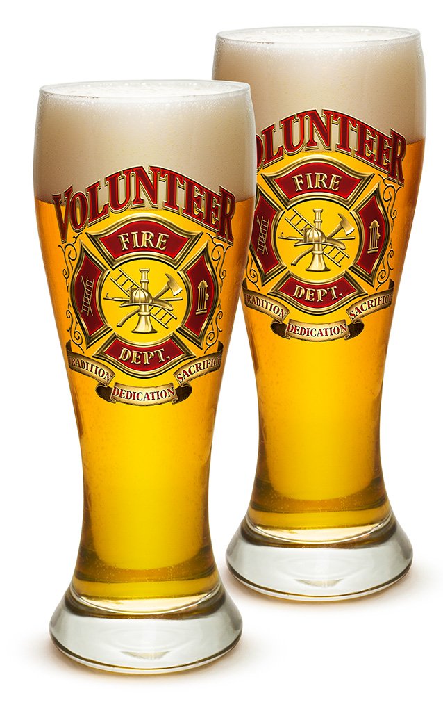 Premium Firefighter Gift Set - 24-Piece Barware Glasses for Men & Women (23oz) - Ideal for Volunteer Firefighters, Beer Enthusiasts & Home Bars - Perfect for Parties, Gifts & Fire Station Use