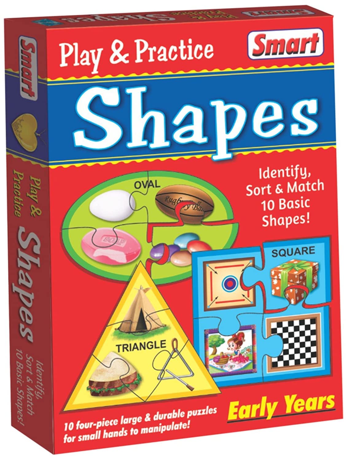 Smart Shapes Learning Toy - 1091 Play & Practice Geometric Shapes for Kids, Multicolor - Educational STEM Toy for Preschool & Kindergarten Classroom Activities