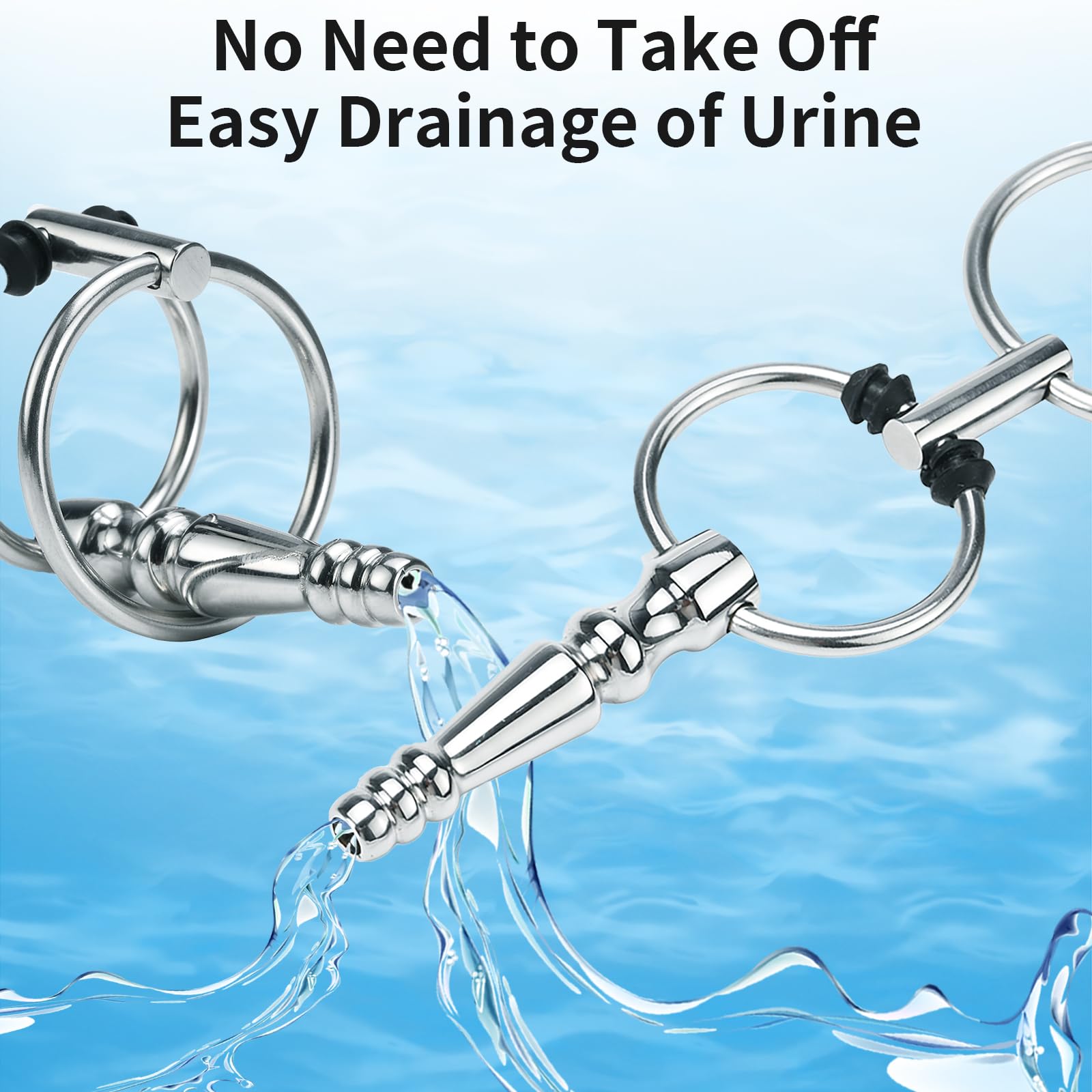Stainless Steel Hollow Urethral Dilator with Double Cock Ring - Medical Grade Penis Plug for Men's Urethral Sounding | Safe Sex Toy for BDSM & Prostate Stimulation