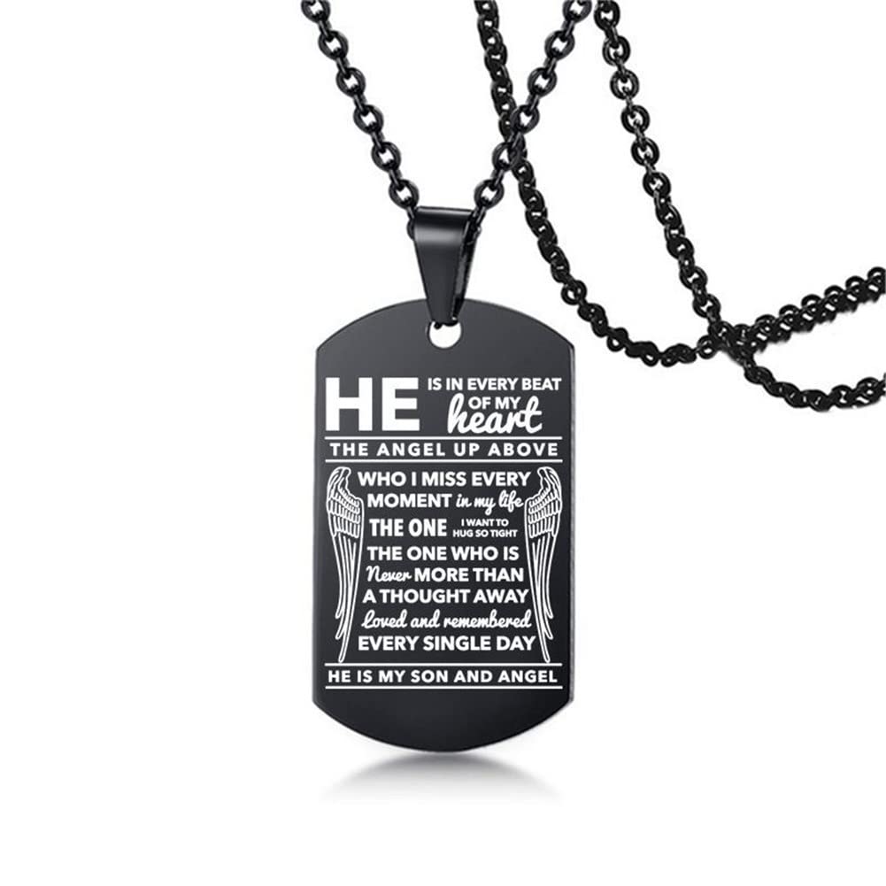 Personalized Engraved Dog Tag Necklace - Custom Name & Motivational Quote Pendant for Dad, Mom, Husband, Wife, Sister, Son, Daughter - Free Engraving - Perfect Gift for Birthday, Anniversary & Special Occasions