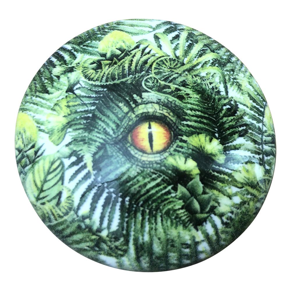 Dinosaur Eye Print Wood Cabinet Knobs - Set of 6, 1.5