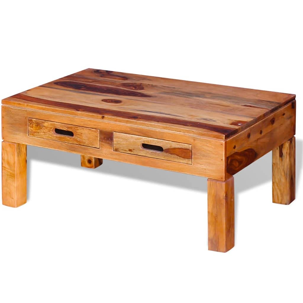Solid Sheesham Wood Coffee Table - Handcrafted Modern Living Room Furniture for Home Decor & Stylish Interior Design
