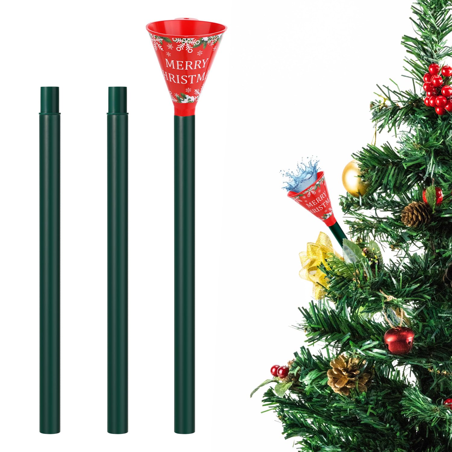 **Christmas Tree Watering System - 39in Xmas Tree Watering Funnel & Tool for Indoor & Outdoor Trees | Easy Holiday Tree Care & Maintenance**    *(Use Case: Perfect for hassle-free watering of real Christmas trees, keeping them fresh throughout the holiday season, both indoors and outdoors.)*