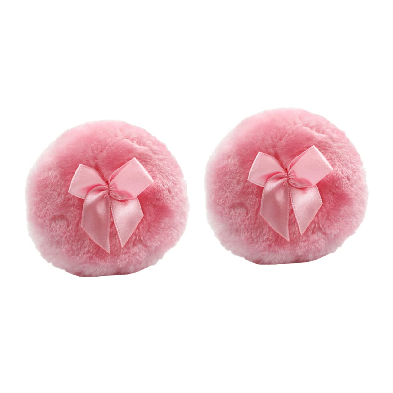 FRCOLOR 2-Pack Velour Powder Puff Blender - Fluffy Round Makeup Sponge for Foundation, Setting Powder & Body Makeup | Soft & Durable Beauty Blenders for Flawless Face & Body Application
