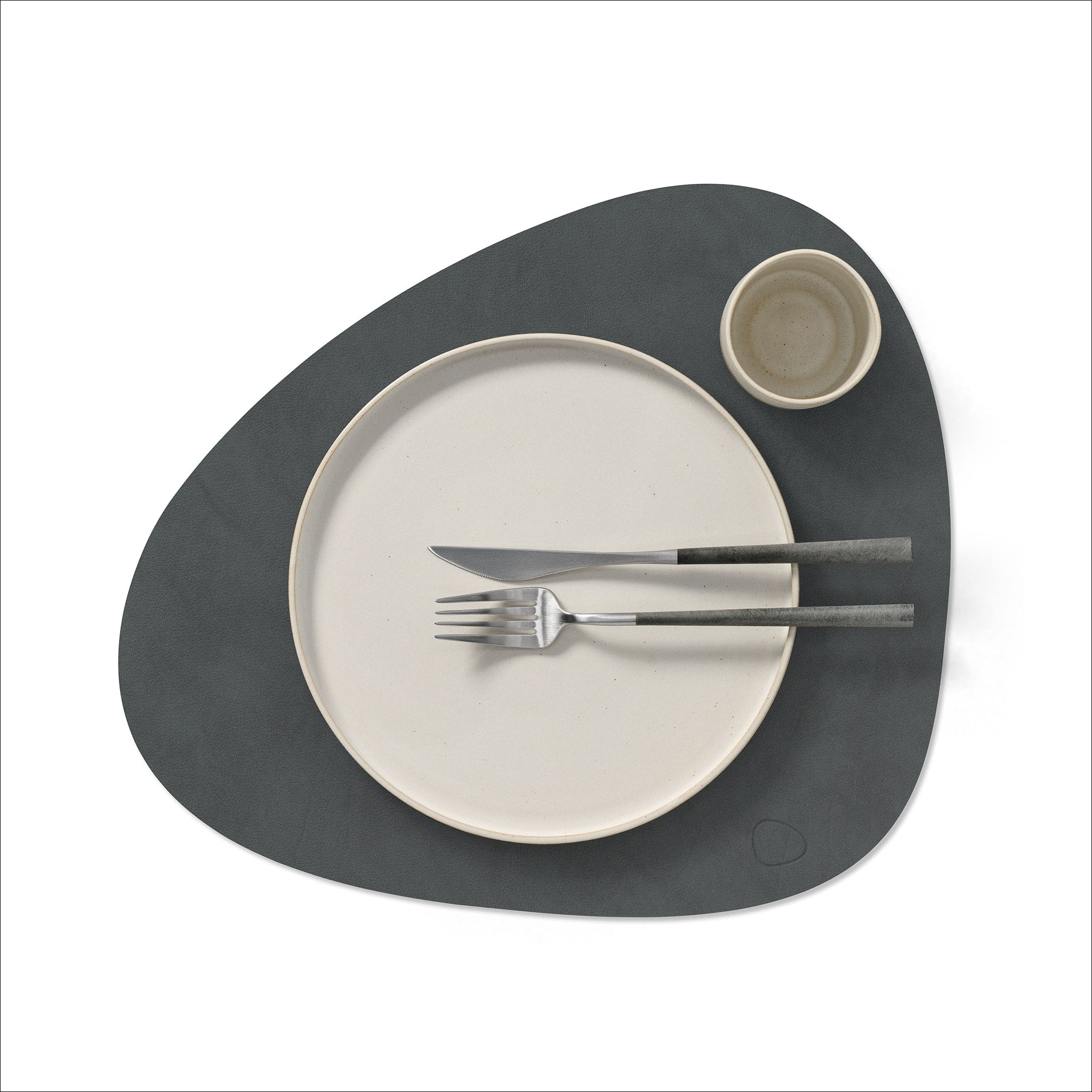 LIND DNA Nupo Curve Table Placemat Large - Anthracite Gray - Premium Heat-Resistant Dining Table Mat for Formal Dinner & Home Decor