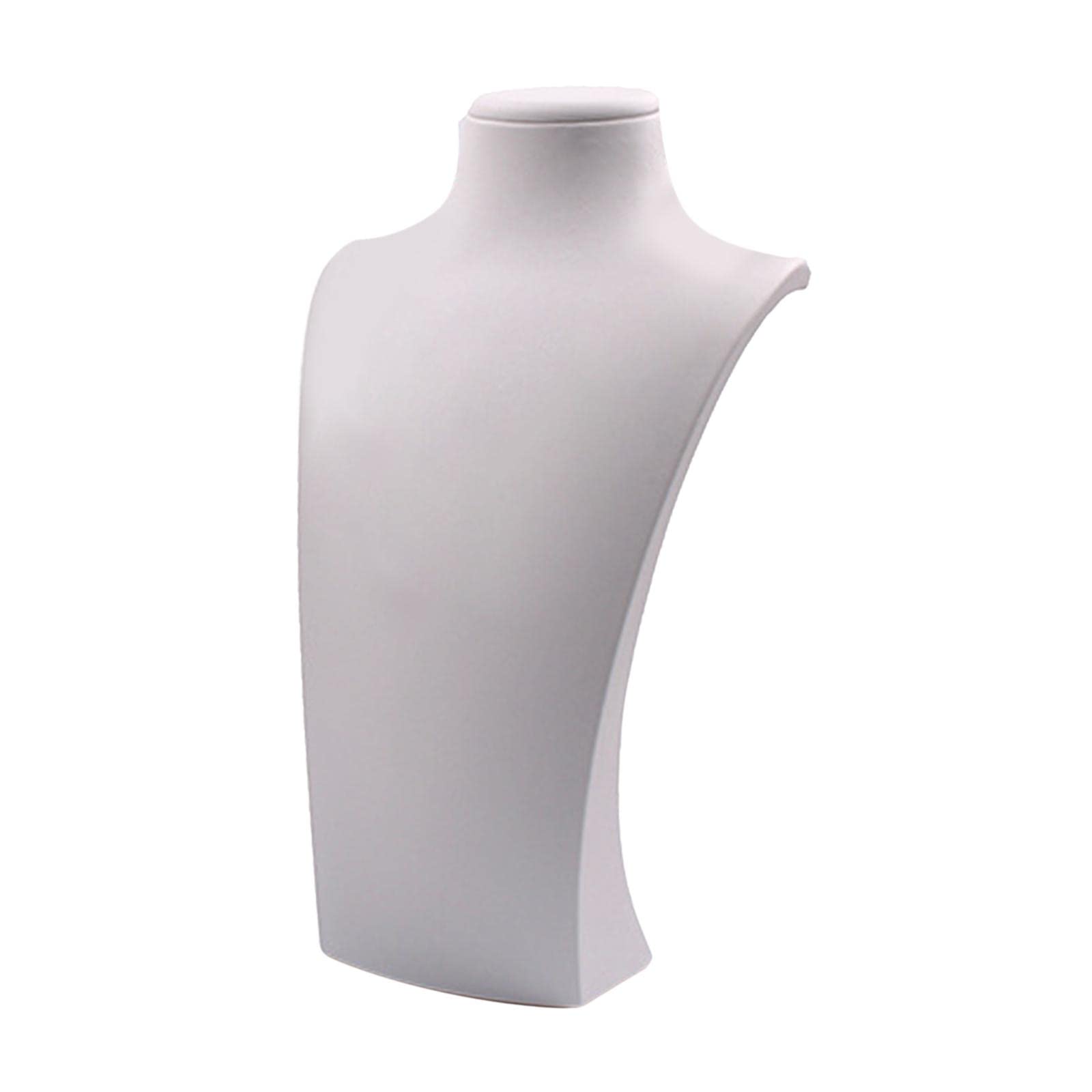 Elegant White Jewelry Display Bust Stand - 13.5x26cm Necklace Mannequin for Home Dresser, Business Showroom & Trade Fairs - Perfect for Jewelry Storage, Decoration and Retail Presentation
