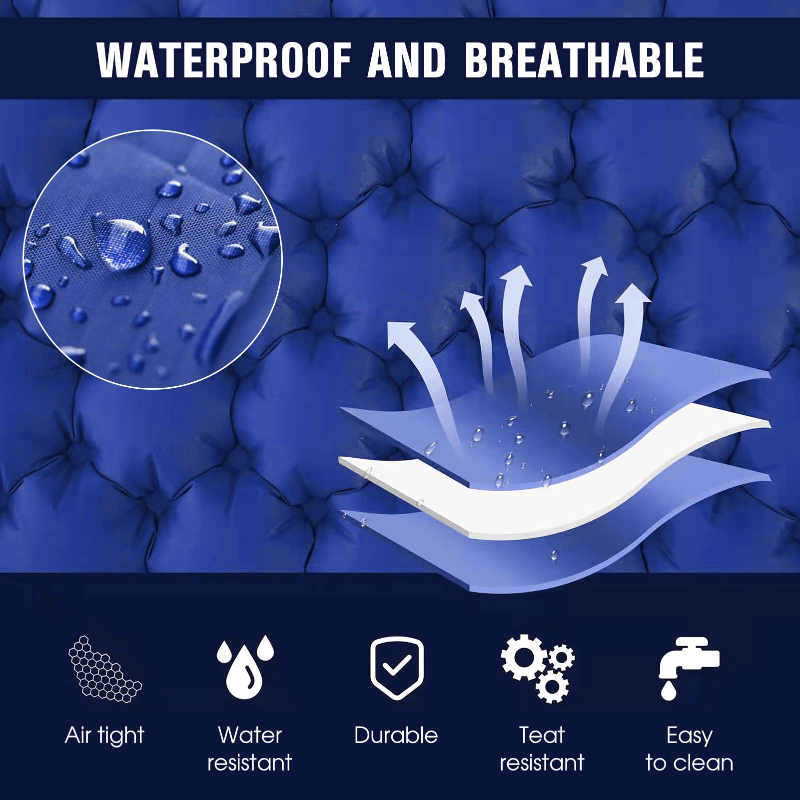 2 Person Camping Sleeping Pad with Air Pillow - Portable Inflatable Air Mattress for Backpacking, Hiking & Outdoor Adventures - Waterproof & Lightweight for Tent Camping