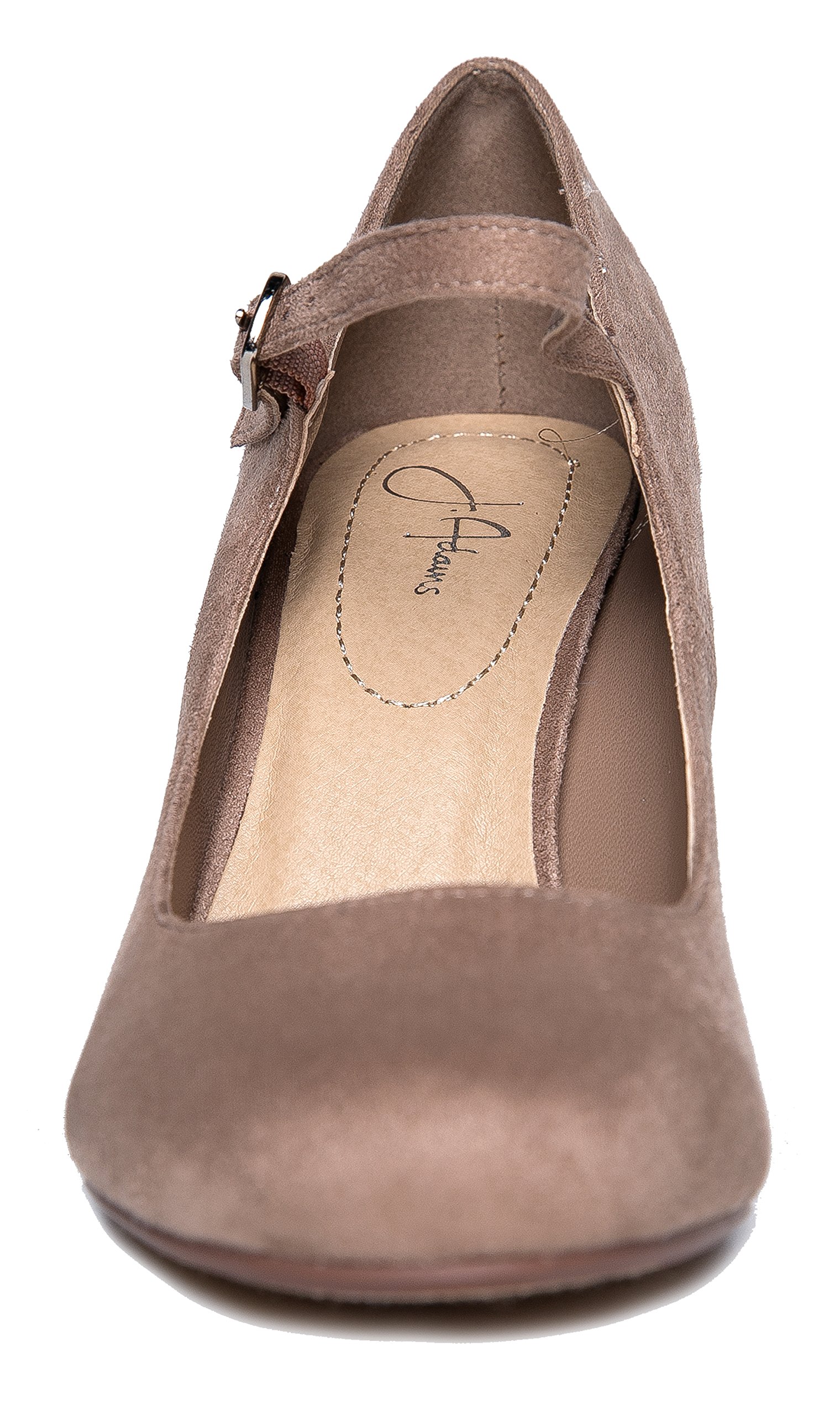 J.Adams Women's Round Toe Chunky High Heel Mary Jane Pumps - Comfortable Dress Shoes for Work, Party & Special Occasions