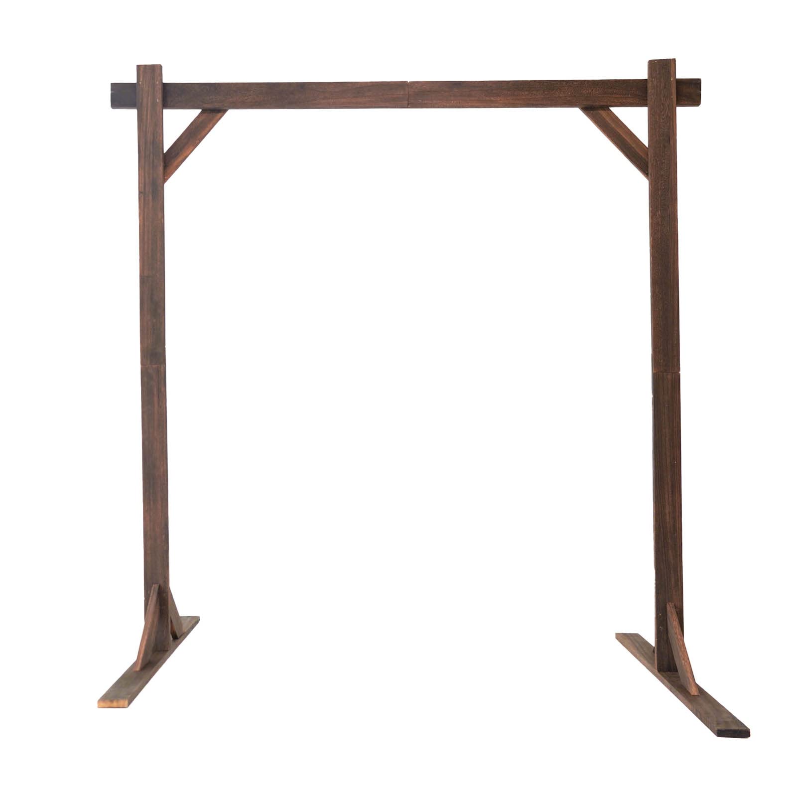 7FT Rustic Rectangle Wooden Backdrop Stand - Wedding Arch for Ceremony, Photo Booth, Party Decor - Brown Wood Background for Indoor/Outdoor Events