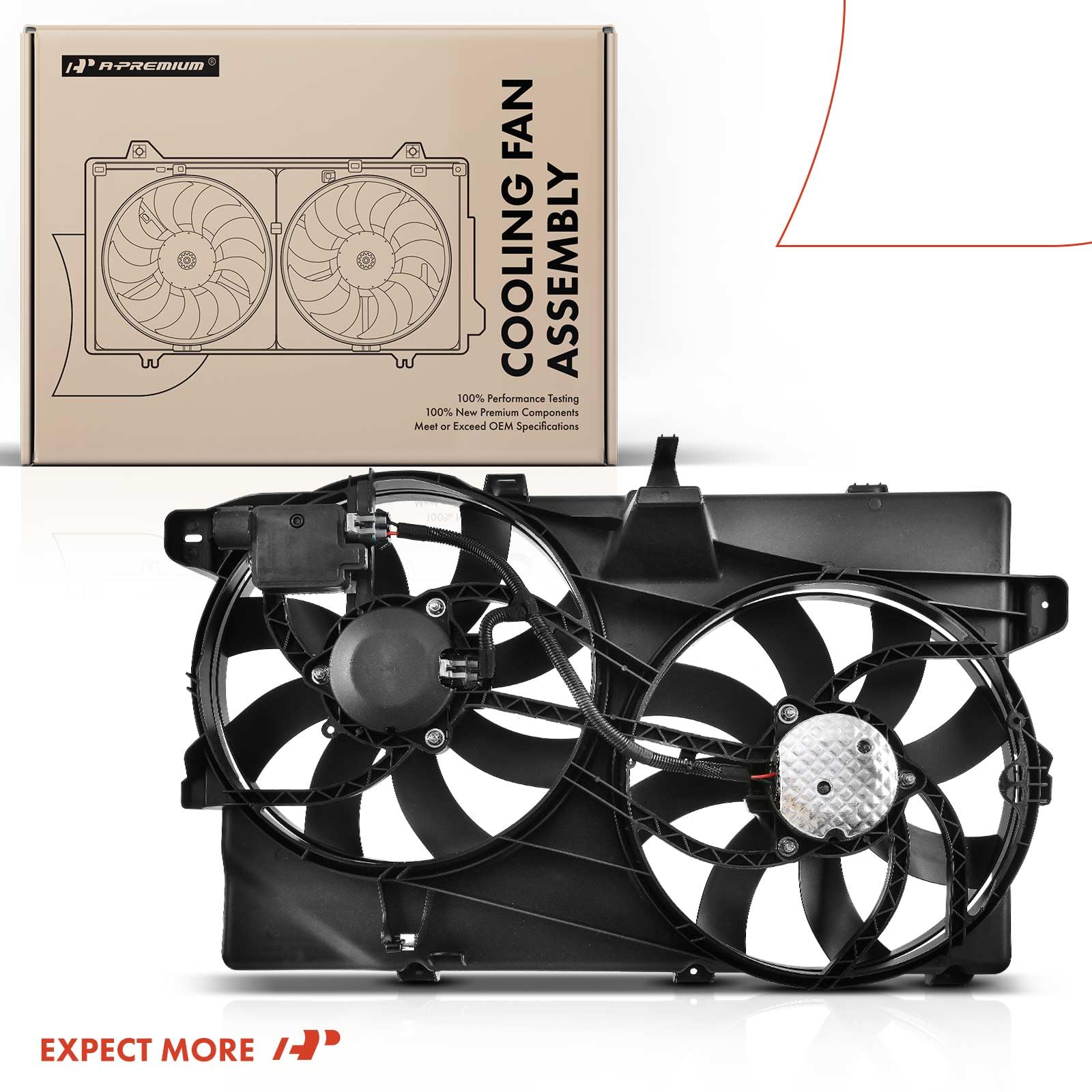 Premium Engine Radiator Cooling Fan Assembly for Ford Edge 2007-2014, Lincoln MKX 2007-2015 & Mercury Models - Direct Replacement for OEM# 7T4Z8C607B, CT4Z8C607B - Perfect for Overheating Prevention & Engine Cooling System Repair