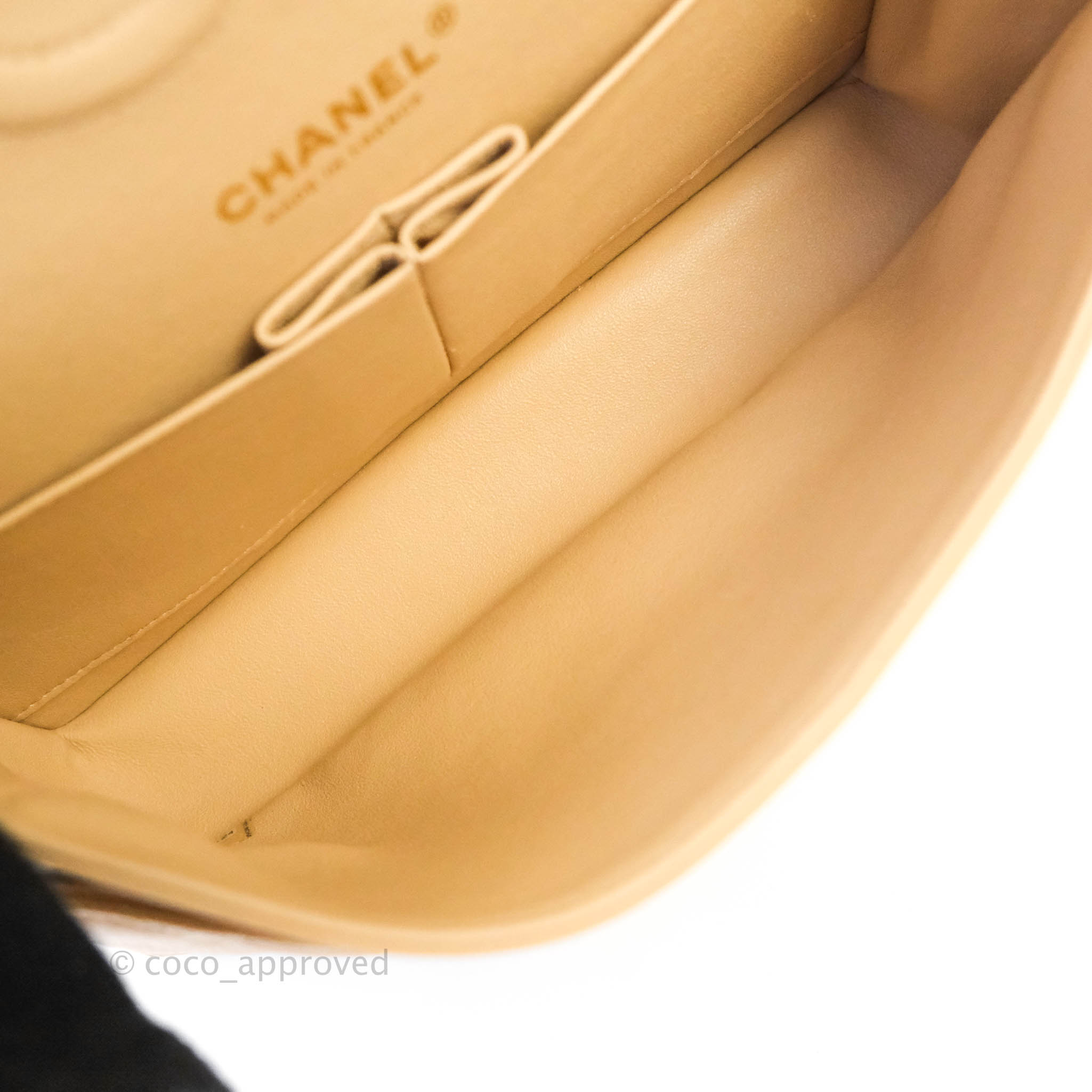 Chanel Classic Medium Double Flap Bag in Beige Caviar Leather with Gold Hardware - Perfect for Work, Evening Events & Luxury Fashion Accessories