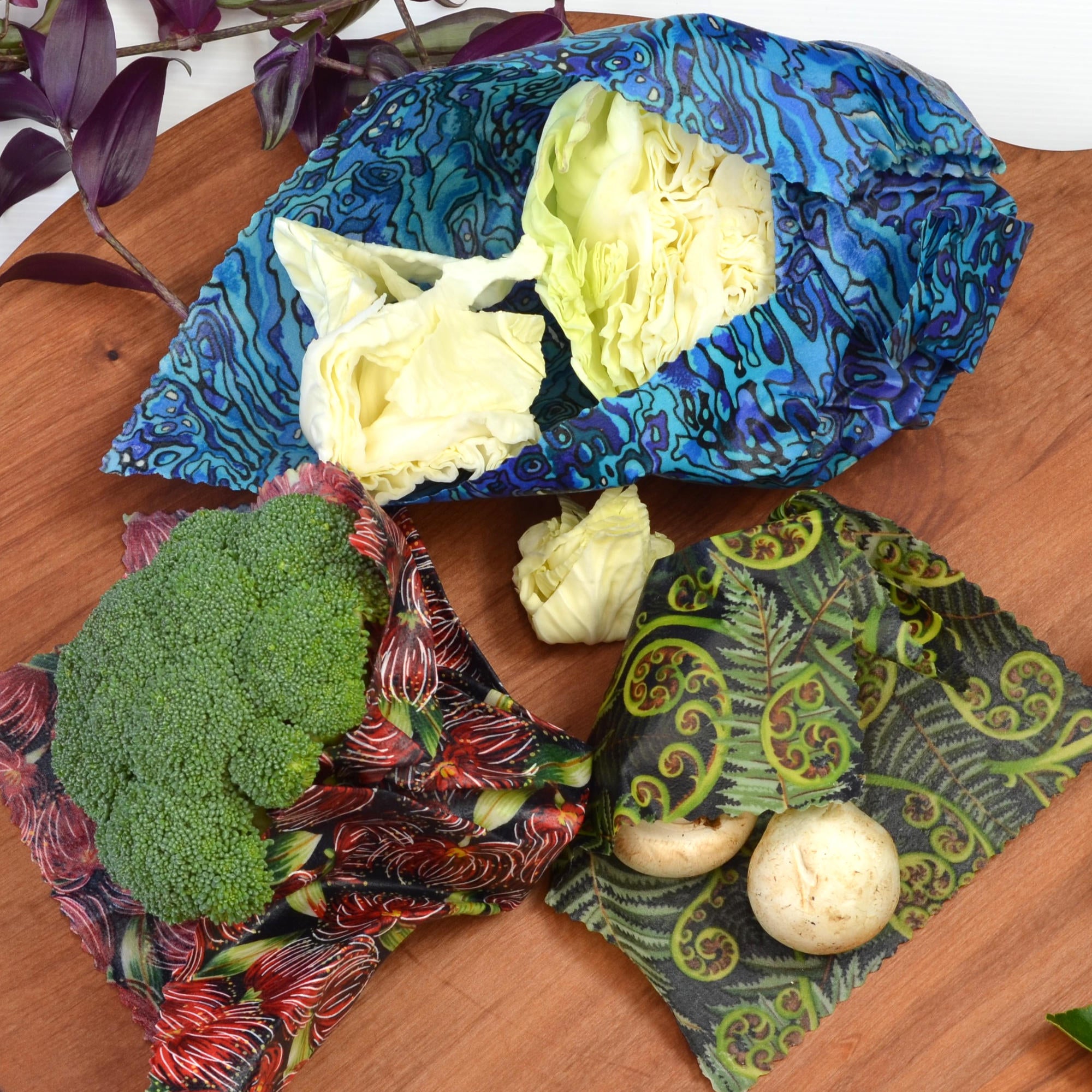 Eco-Friendly Kiwiana Classics Beeswax Food Wraps - Set of 3 Reusable Sustainable Food Covers for Sandwiches, Fruits & Meal Prep - Perfect for Picnics, Lunches & Zero Waste Kitchen