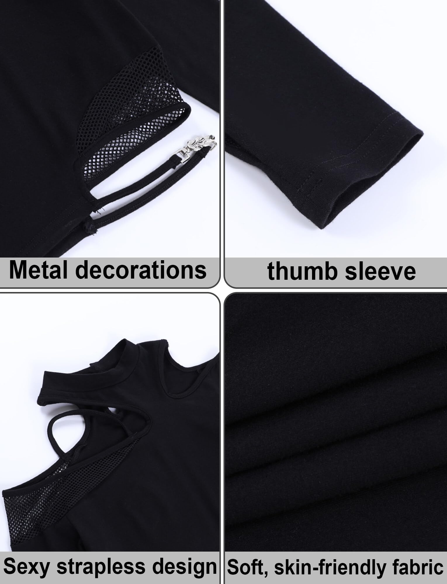 Gothic Shirts for Women - Harajuku Punk Grunge Fashion, Emo Anime Egirl Y2K Crop Top for Casual Wear, Concerts & Gothic Events