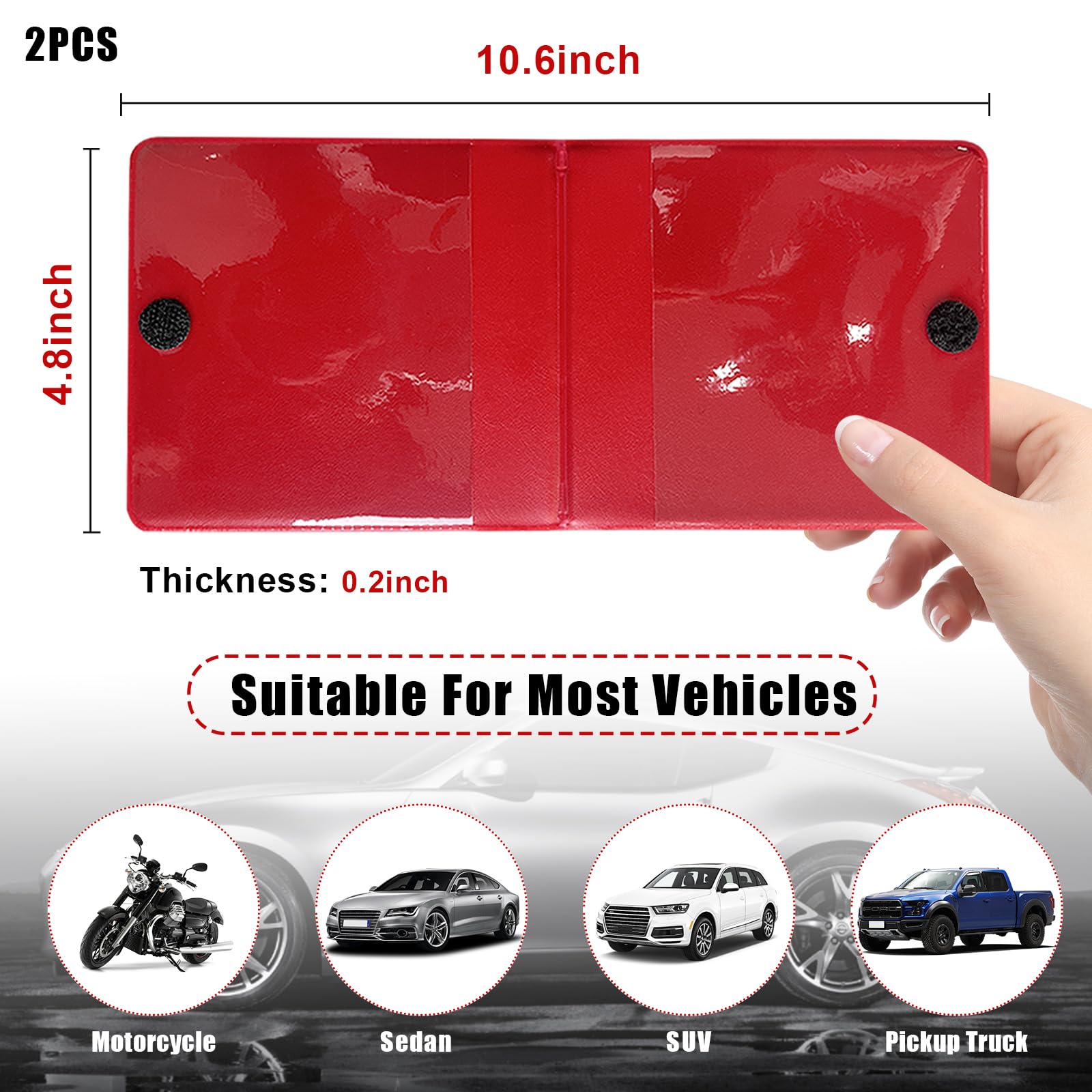 2 PCS Car Registration and Insurance Document Holders - Universal Glove Box Organizer with Secure Closure for ID Cards, Driver License & Vehicle Papers - Perfect for Car Interior Organization (Red, Large Size) - Ideal for Road Trips, Daily Commute & Vehicle Maintenance